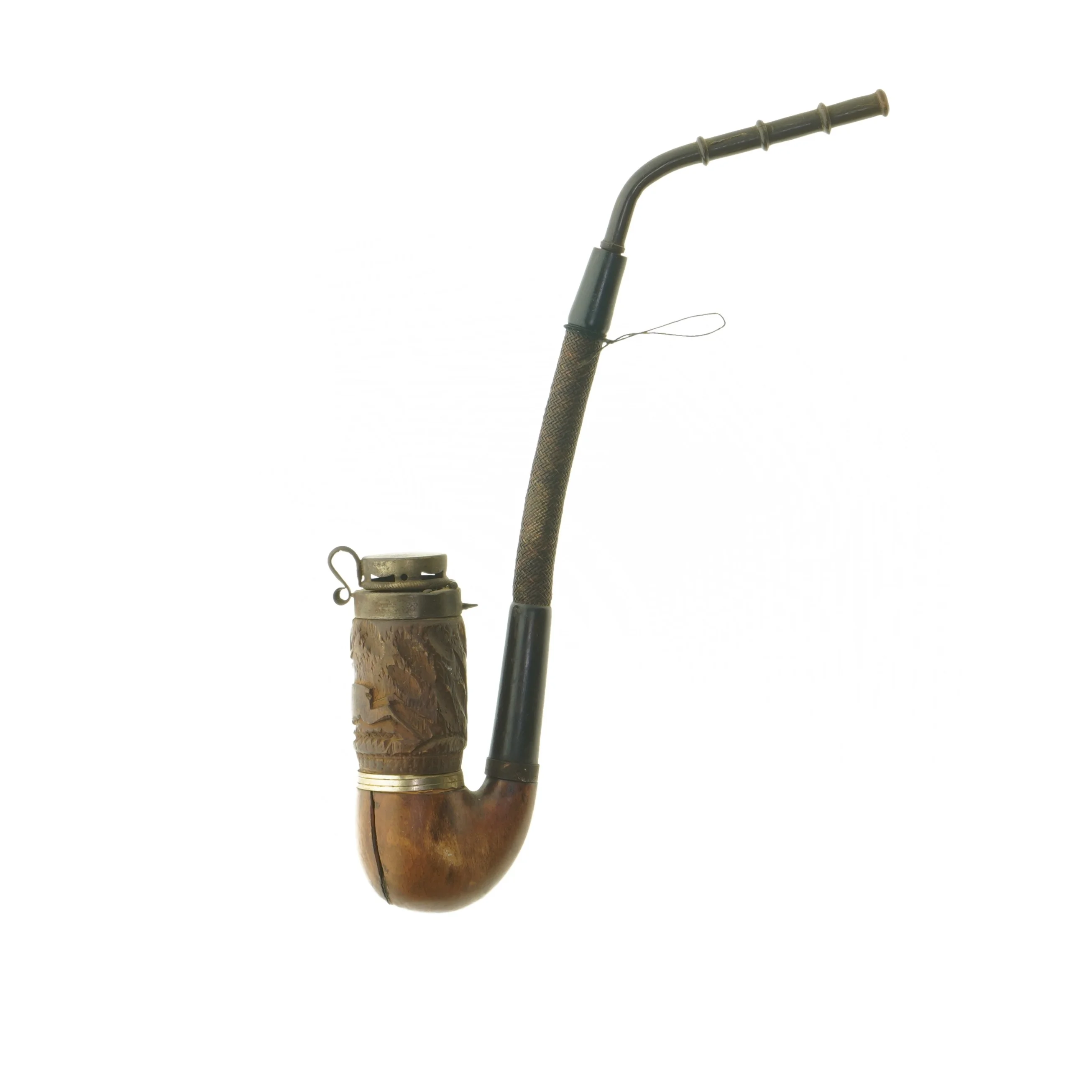 Antik Træpibe (str. 28 cm)