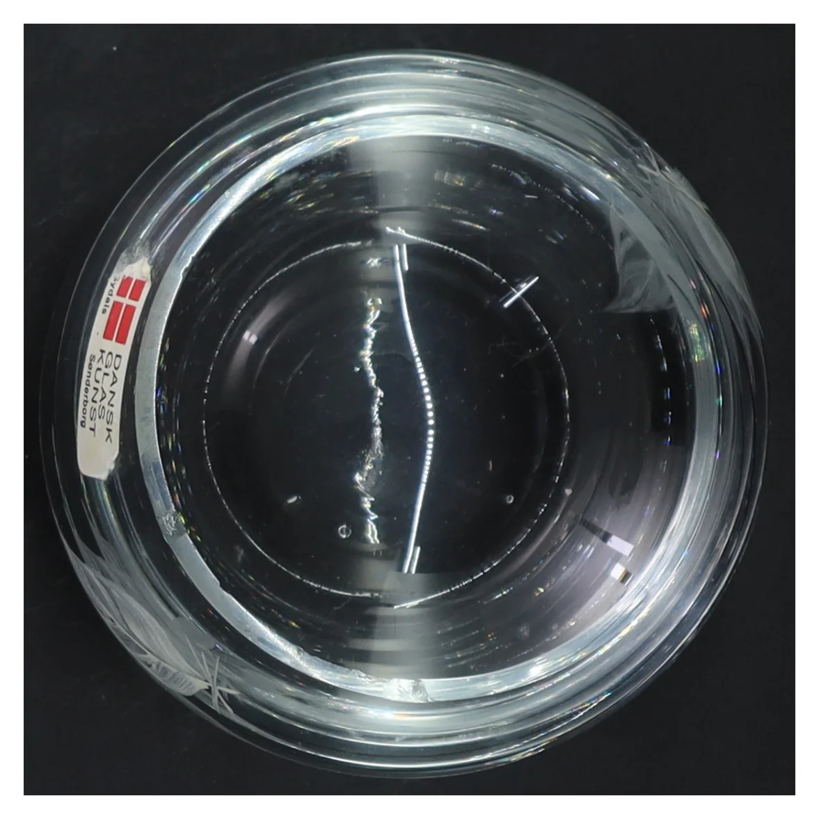 Rund glas vase fra Dansk Glas Kunst (str. Ø 8,5 cm)