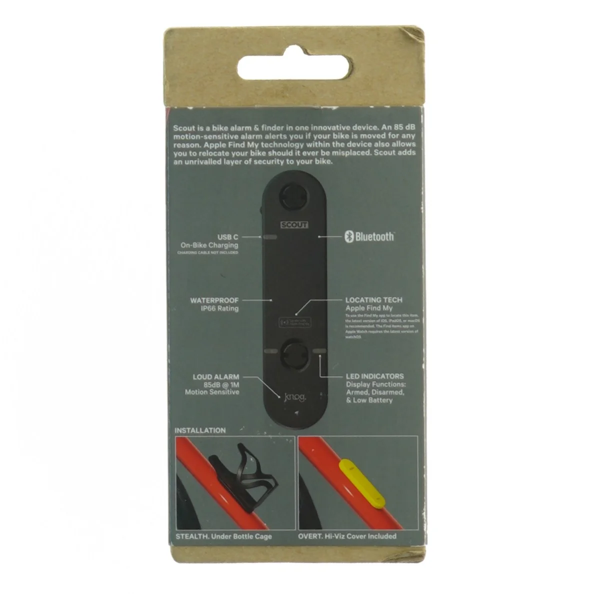 Cykelalarm og -finder fra Scout (str. 11 x 3 cm)