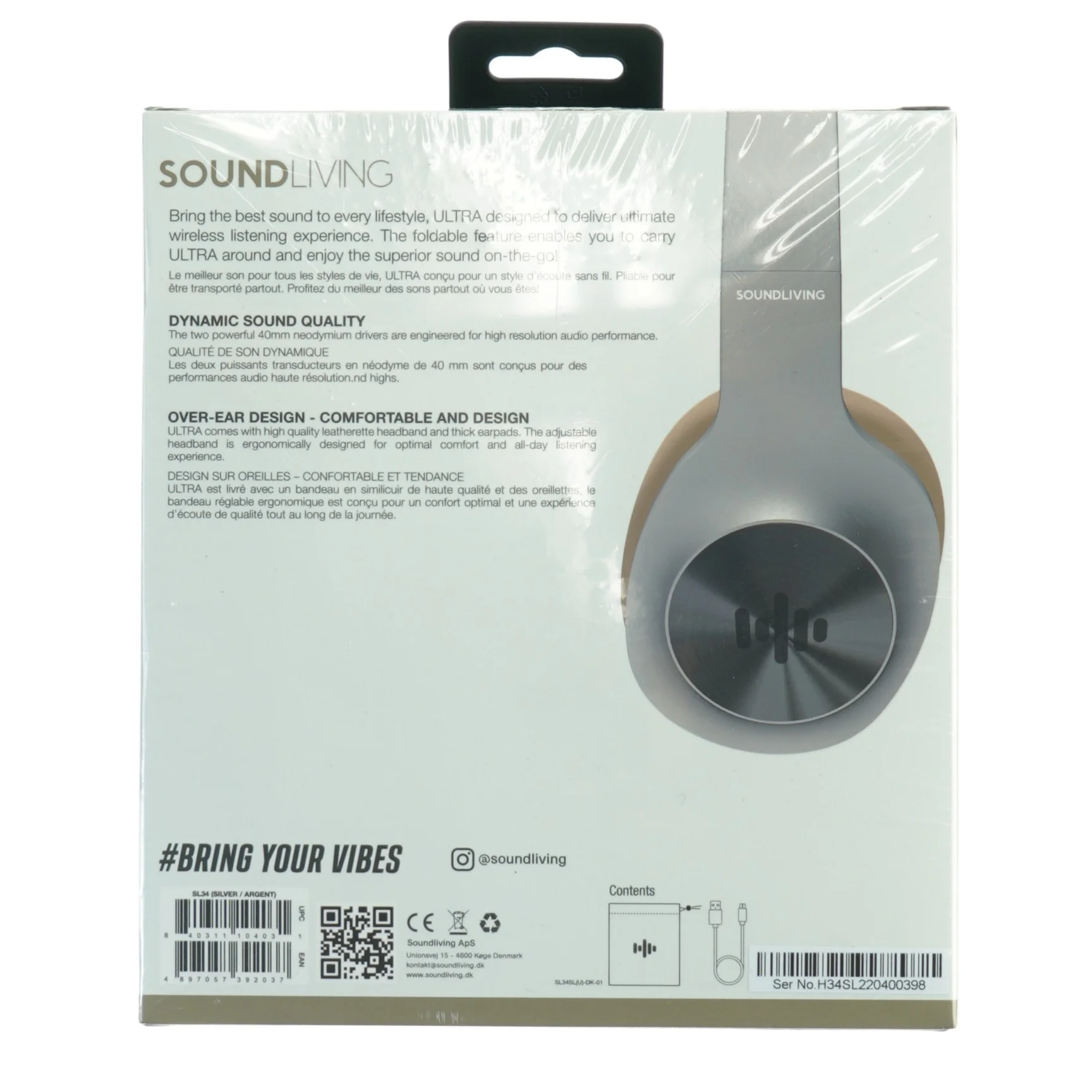 Soundliving ULTRA trådløse over-ear hovedtelefoner fra Soundliving (str. 20 x 17,5 x 8 cm)