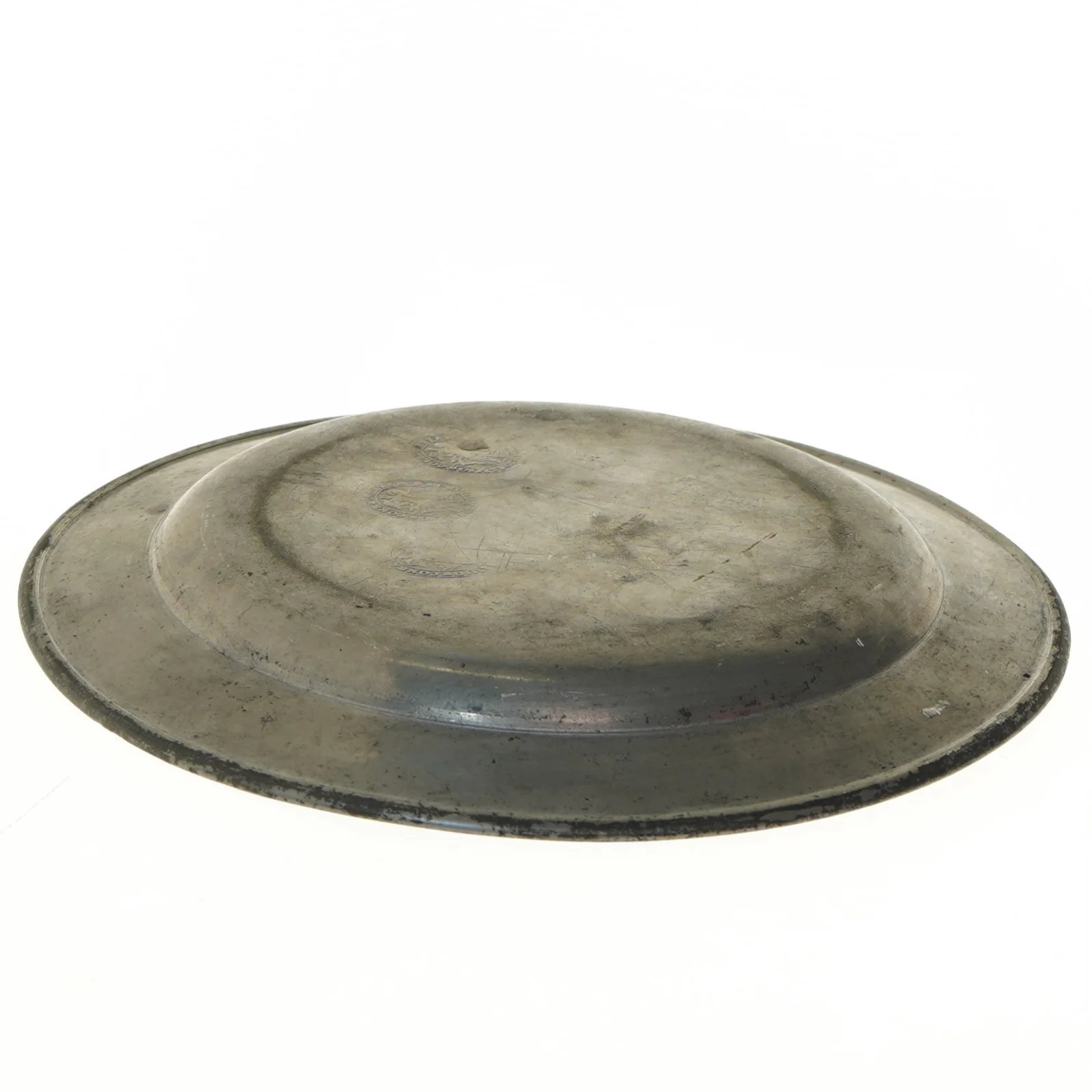 Antik tin tallerken (str. Ø 24 cm)