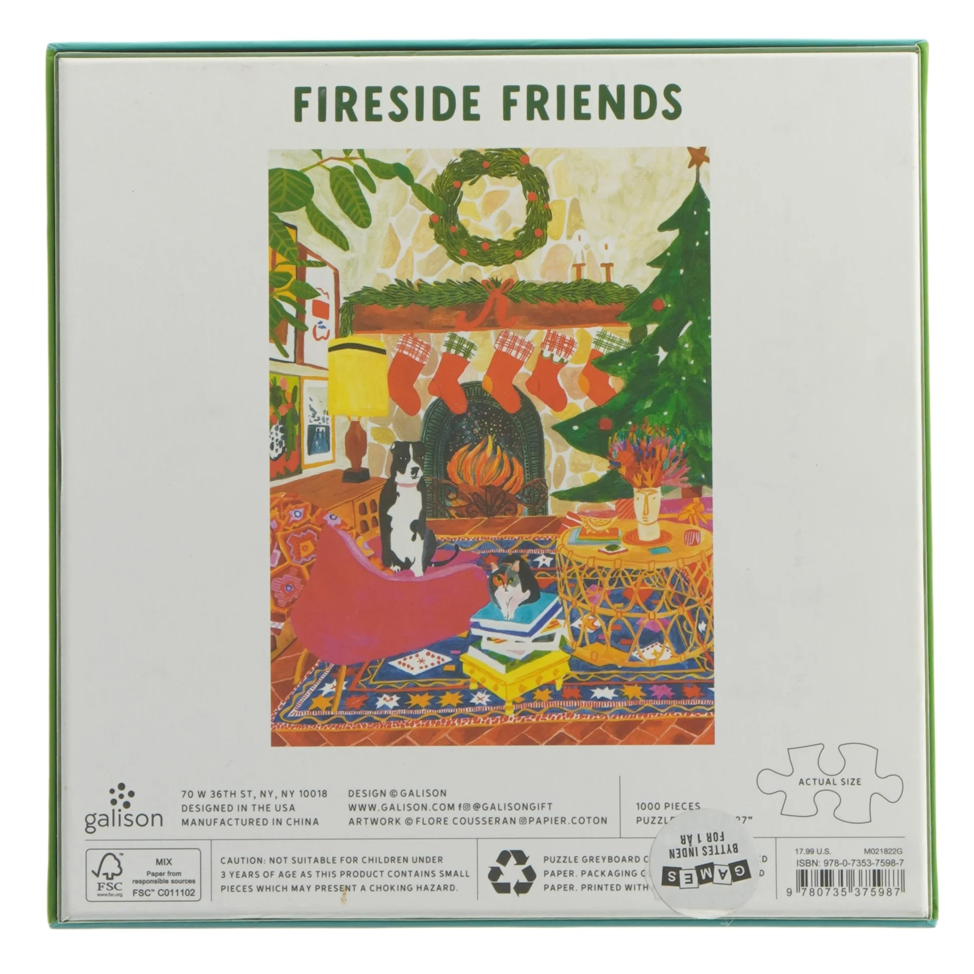Fireside Friends puslespil fra Galison (str. 1000 brikker cm)