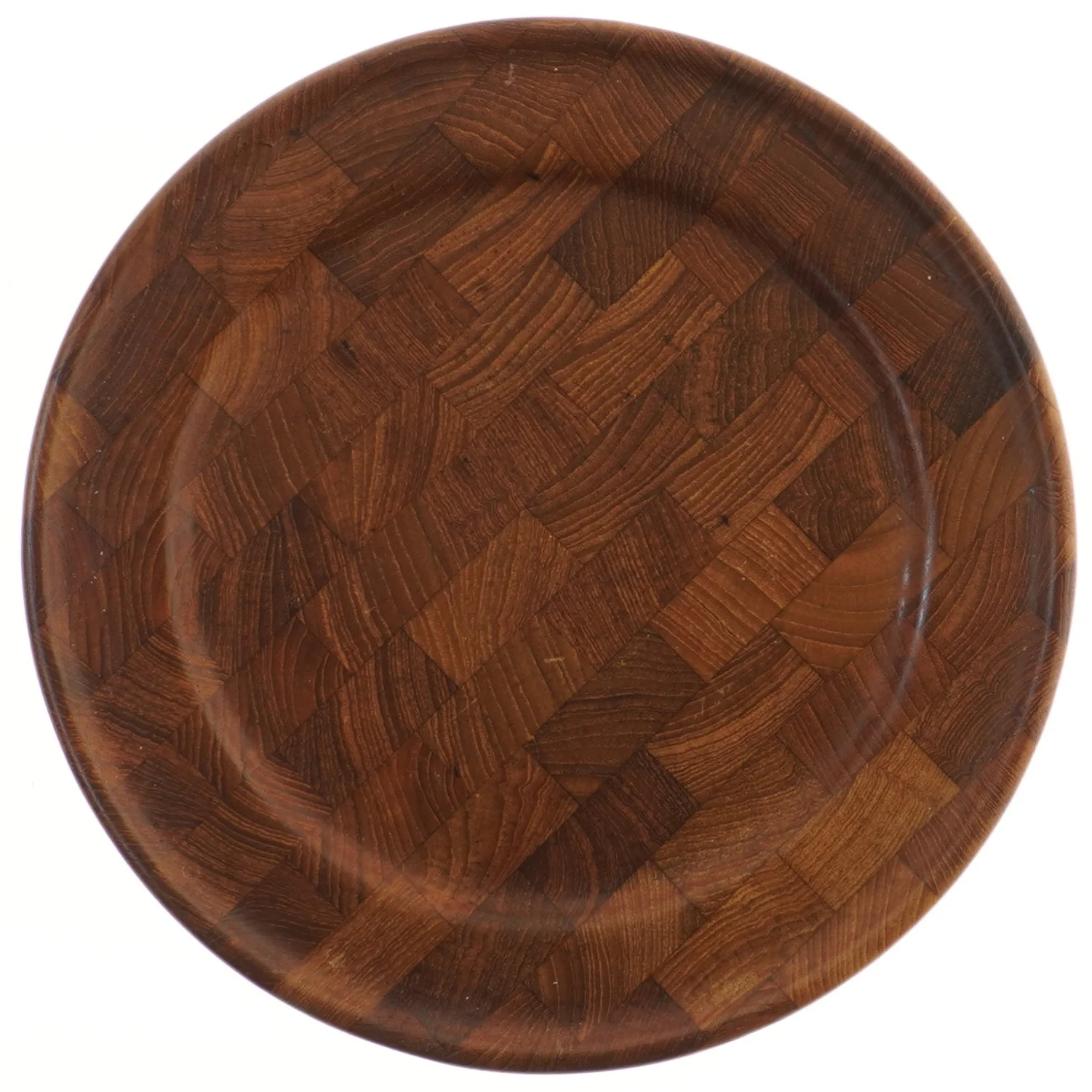 Sæt af 6 teaktræ tallerkener fra digsmed (str. Ø 28 cm)