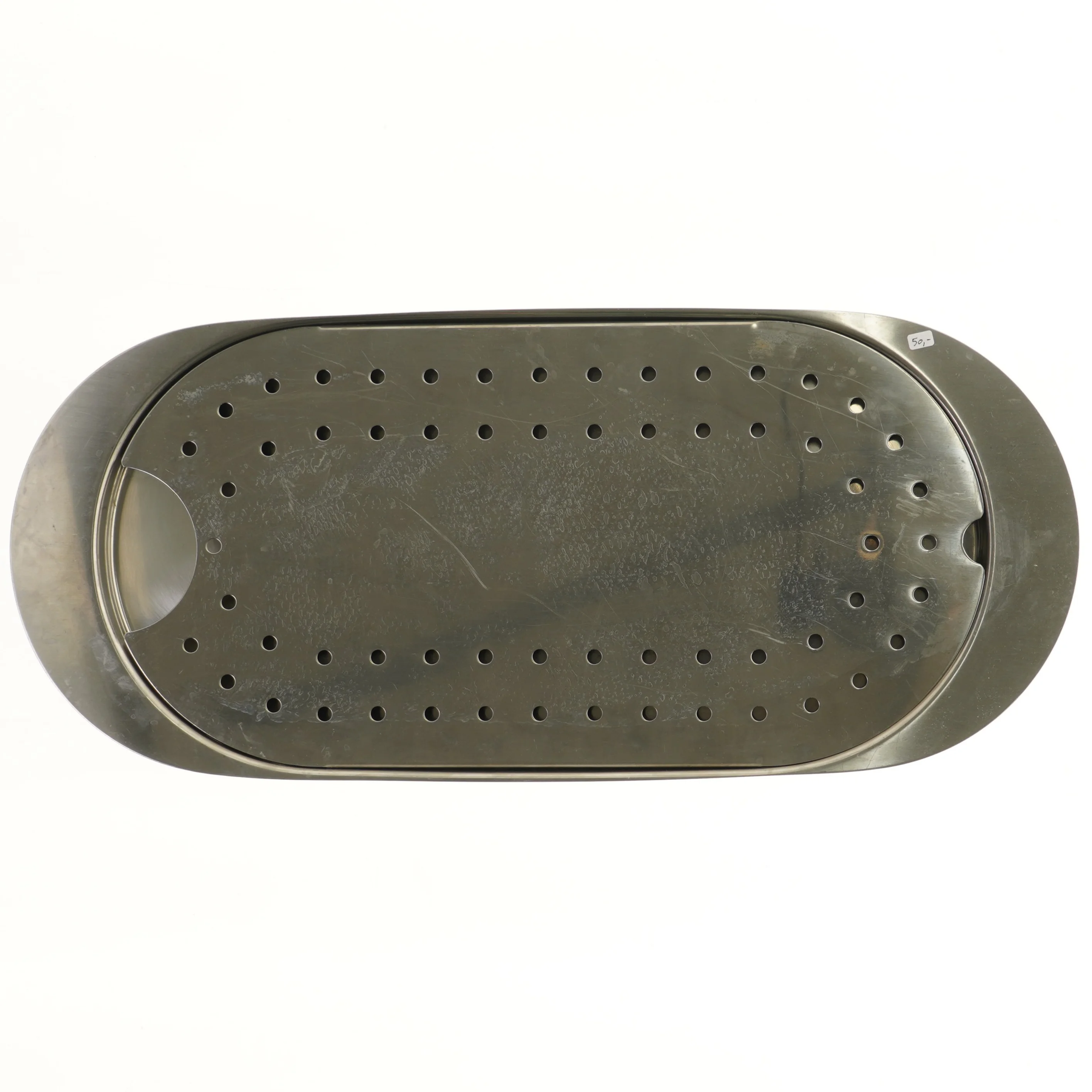Rustfri stål bakke med perforeret indsats (str. 58x25,5 cm)