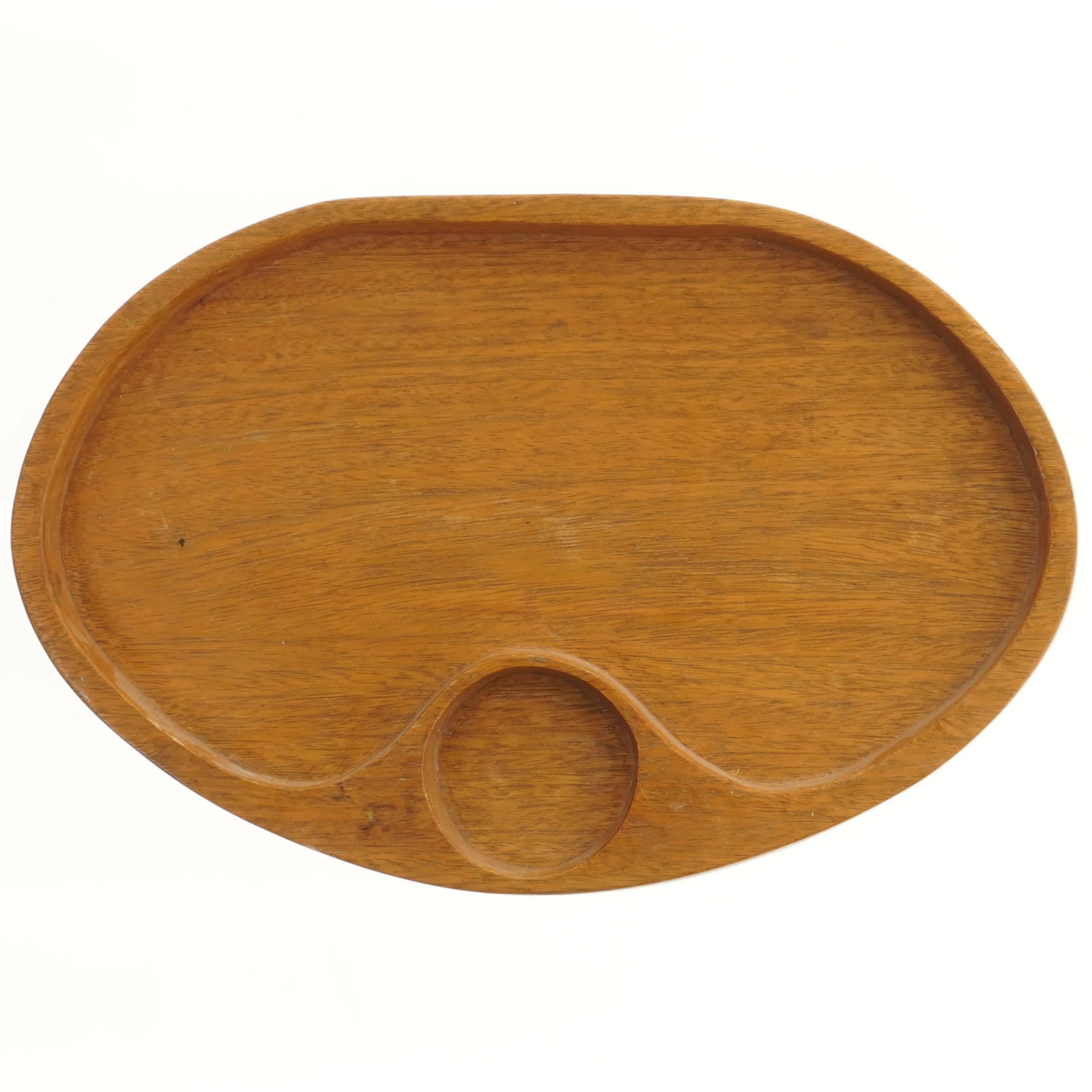 Oval træbakke med sektioner (str. 50x33 cm)