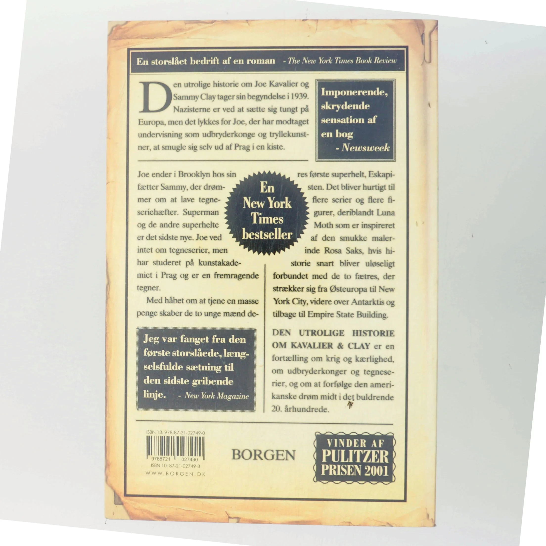 Den utrolige historie om Kavalier & Clay af Michael Chabon (Bog)