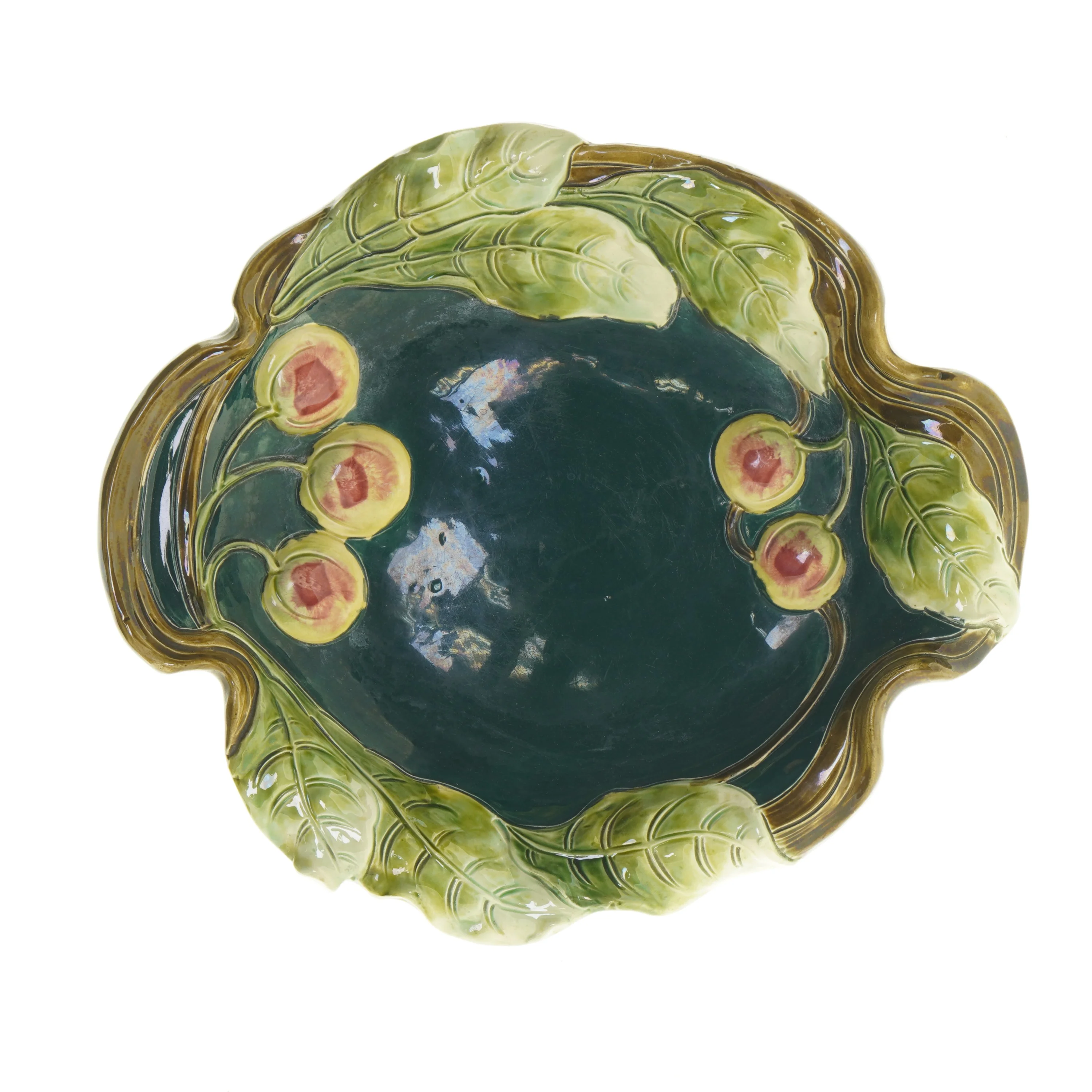 Dekorativ keramikskål på fod (str. 32x21 cm)