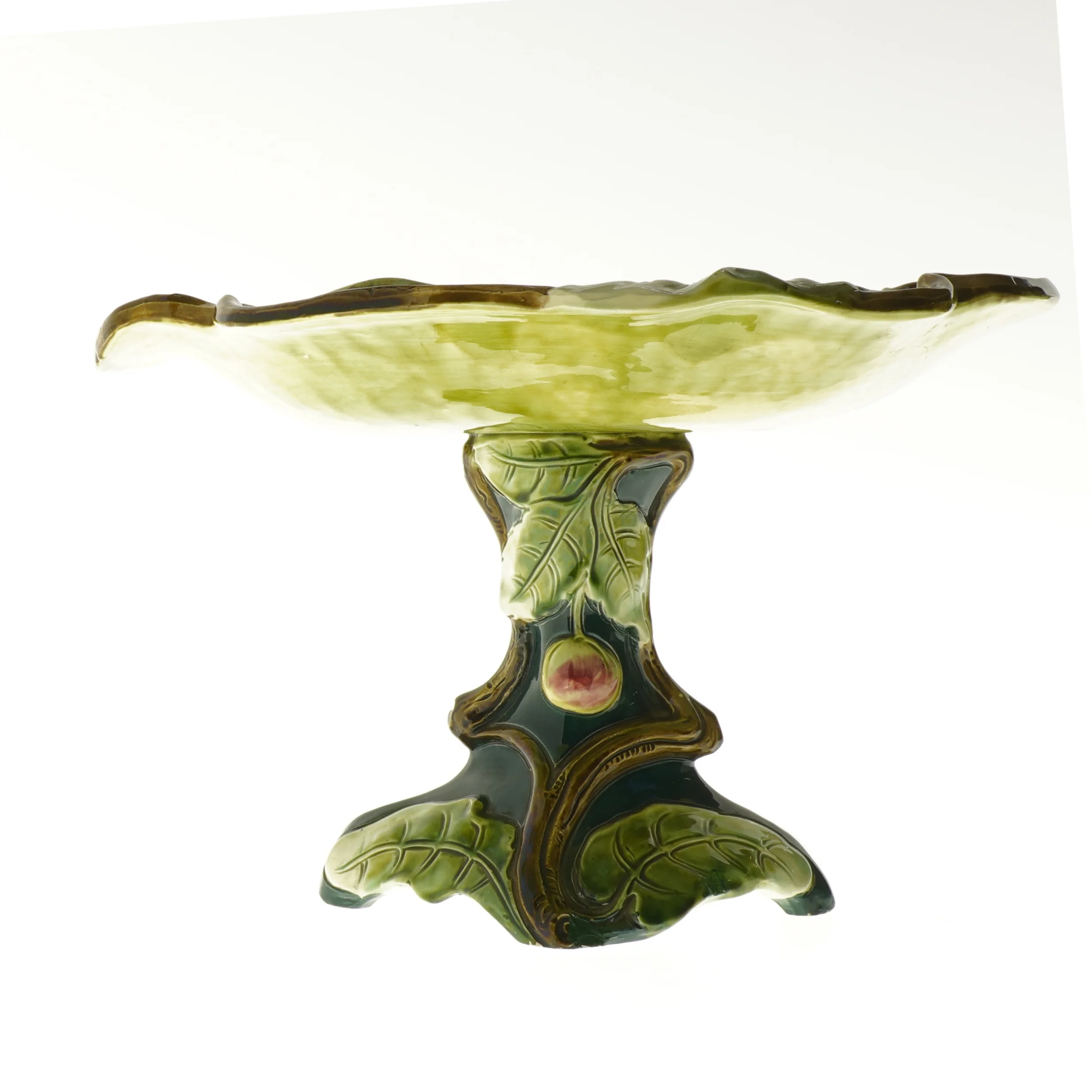 Dekorativ keramikskål på fod (str. 32x21 cm)