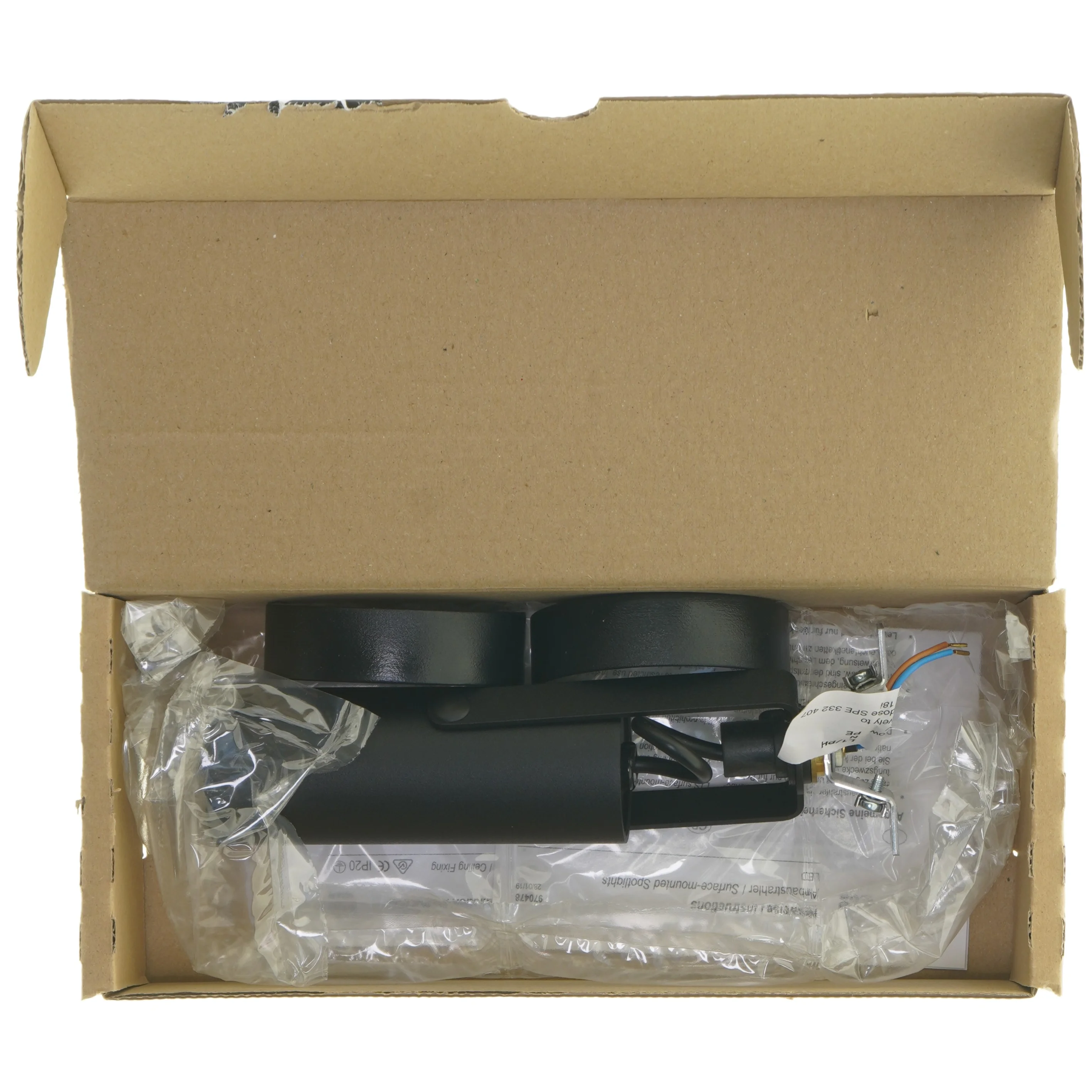 Sort LED spotlys fra LTS (str. 20 cm)