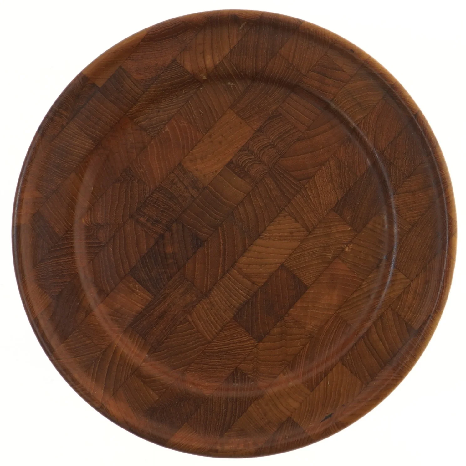 Sæt af 6 teaktræ tallerkener fra digsmed(str. Ø 28 cm) (str. Ø 28 cm)