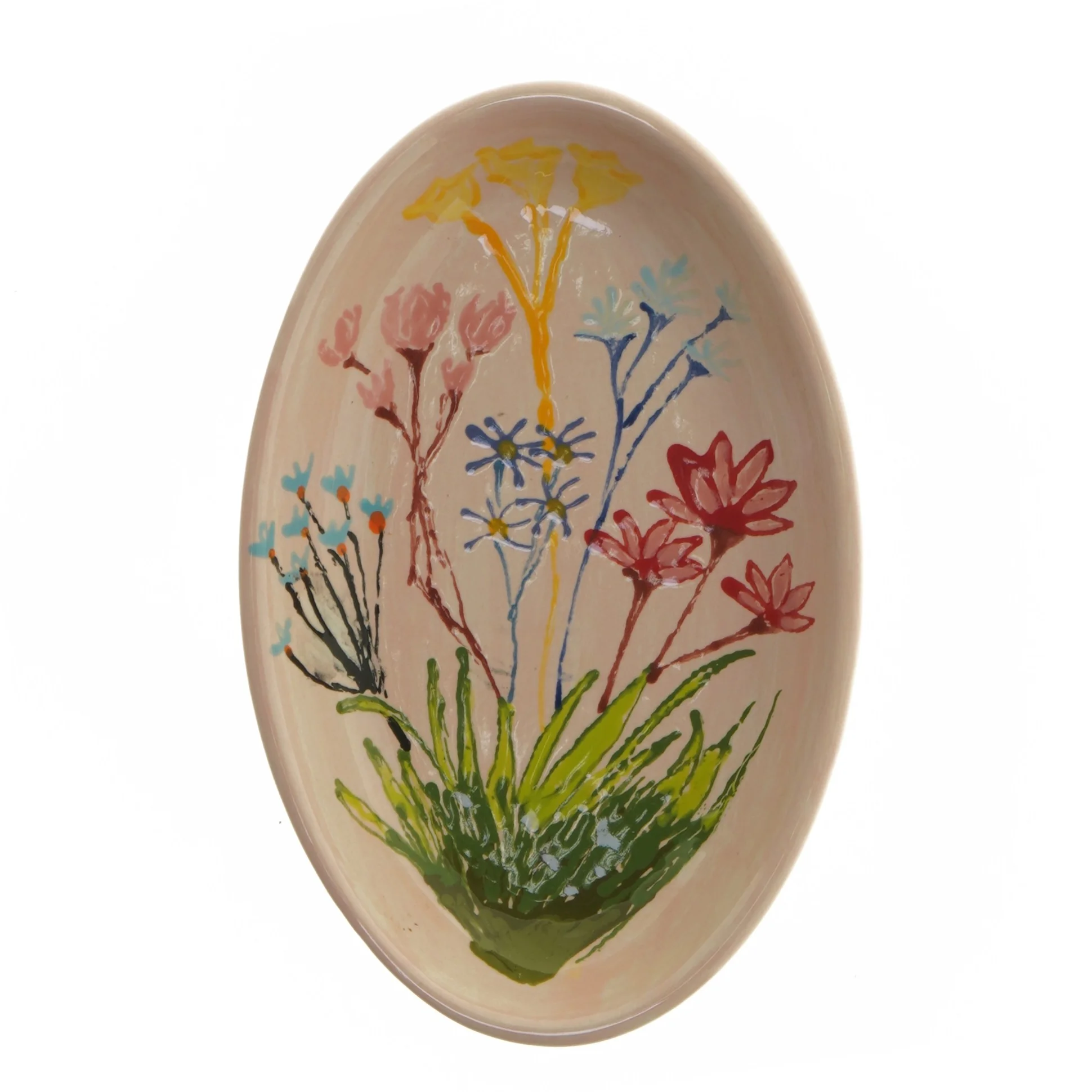 Dekorativt fad med blomsterdesign (str. 20x13 cm)