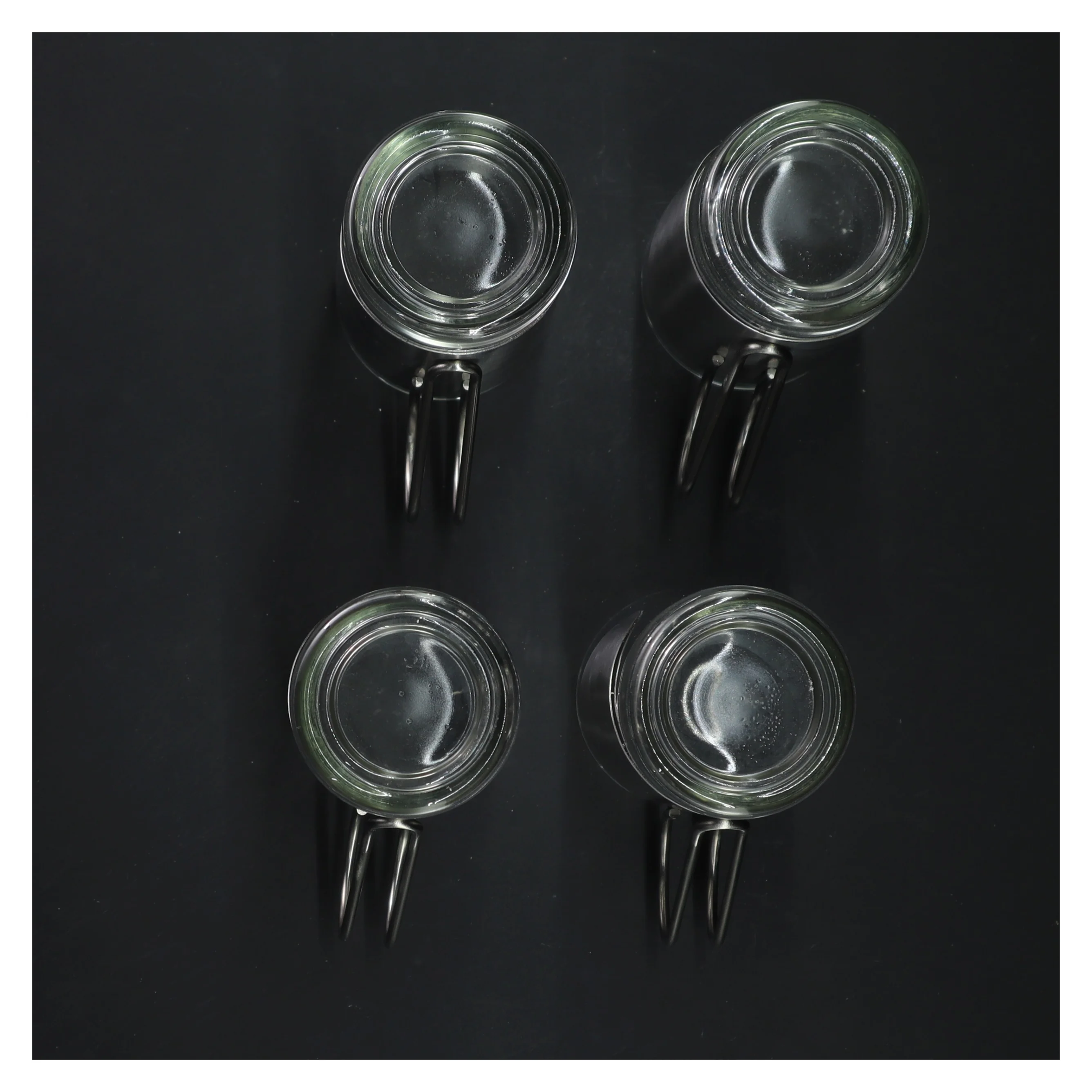 Glasskrus med metalhank (str. 4 styk, 14 cm)