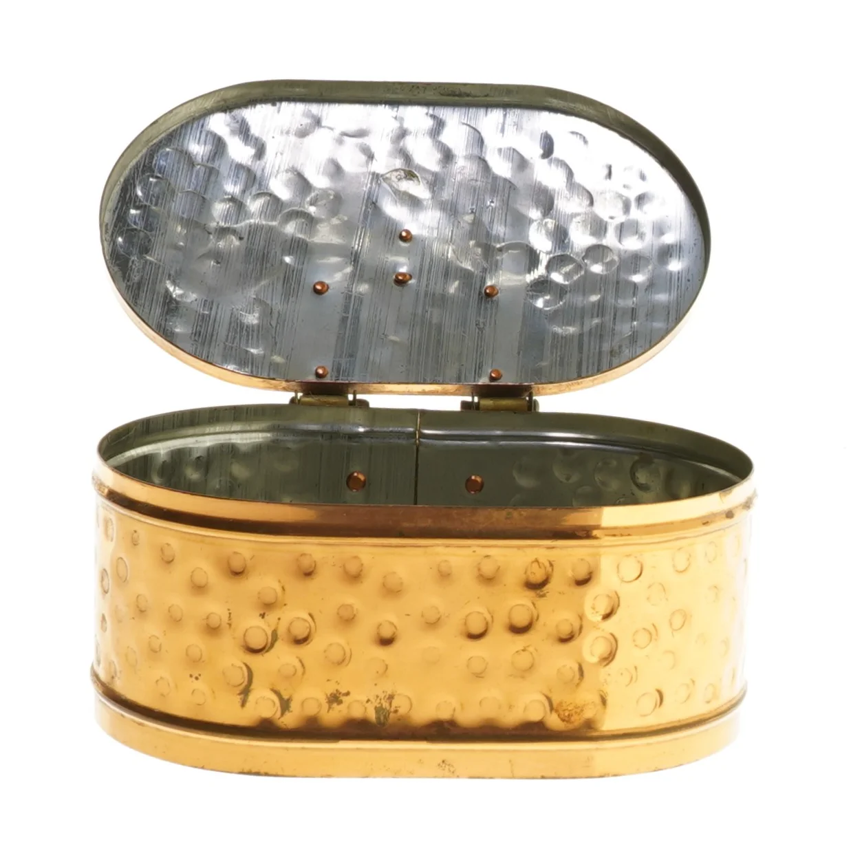 Svensk snusdåse med hammeret mønster (str. 12x7,5 cm)