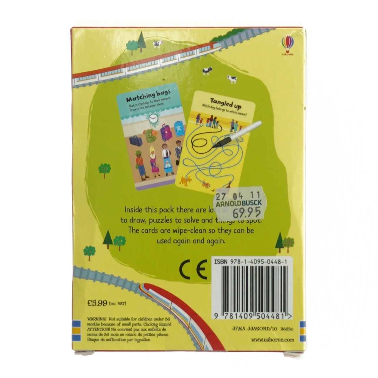 '100 things for little children to do on a train' fra Usborne Activity (str. 16 x 11,5 cm)