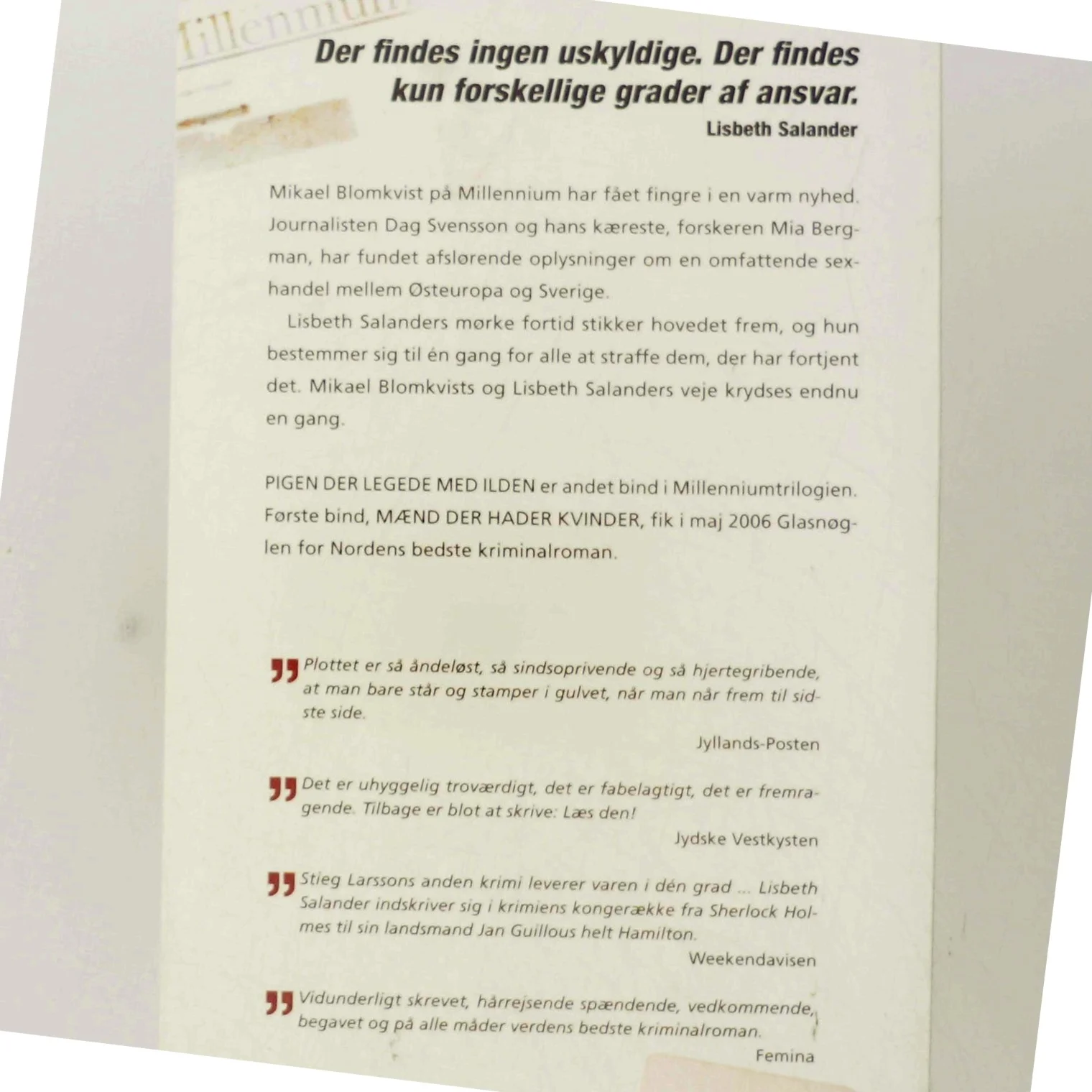 Pigen Der Legede Med Ilden (Millennium, 2. Bind) af Stieg Larsson (Bog)