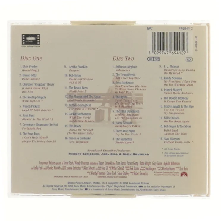 Forrest Gump soundtrack dobbelt CD