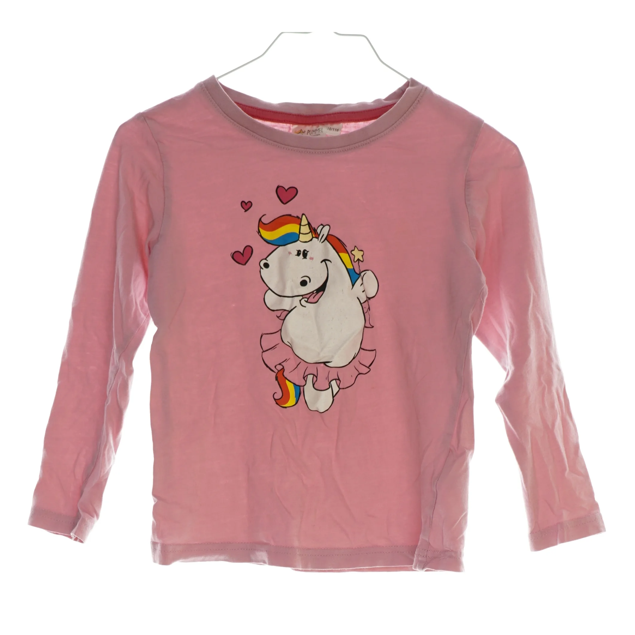 Langærmet bluse med enhjørning (str. 110 / 116 cm)