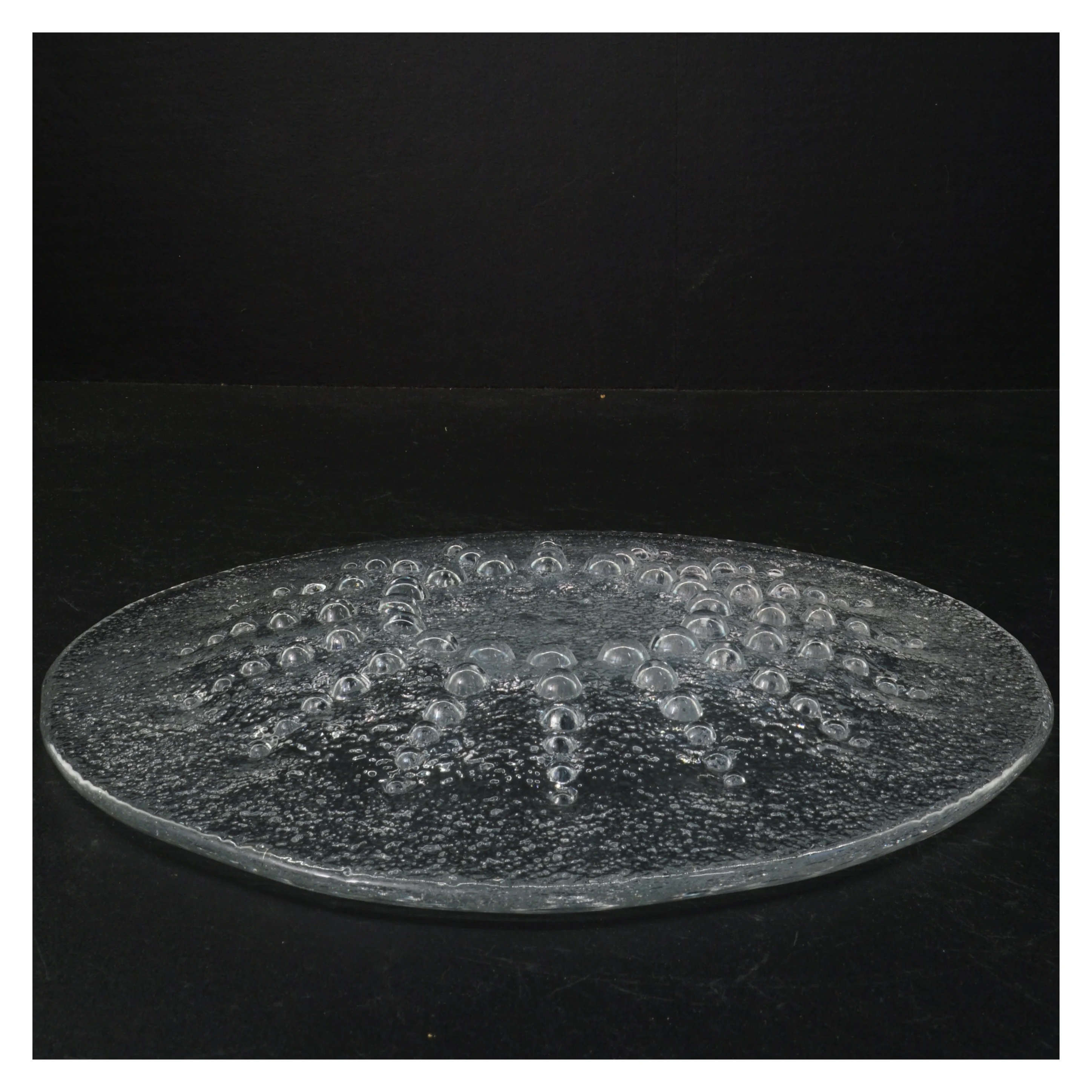 Glasfad med bobledesign (str. 30 cm i diameter)