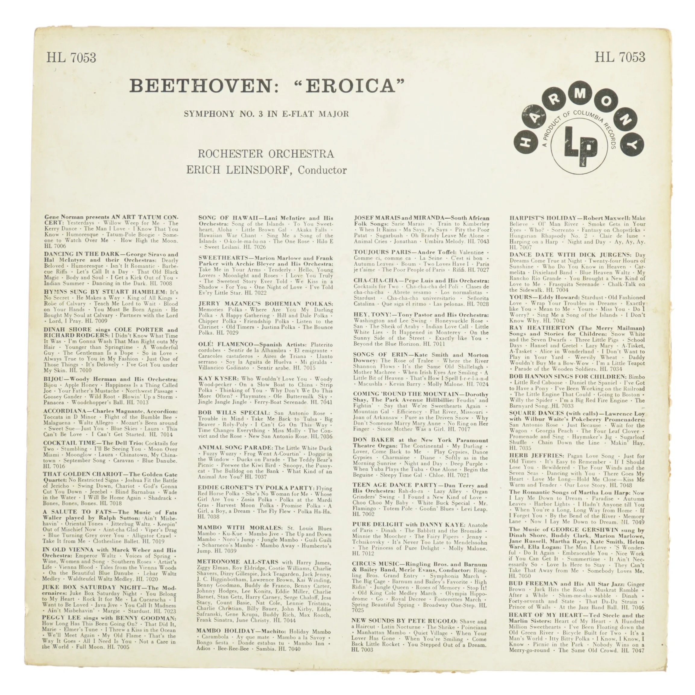 Beethoven: 'Eroica' LP