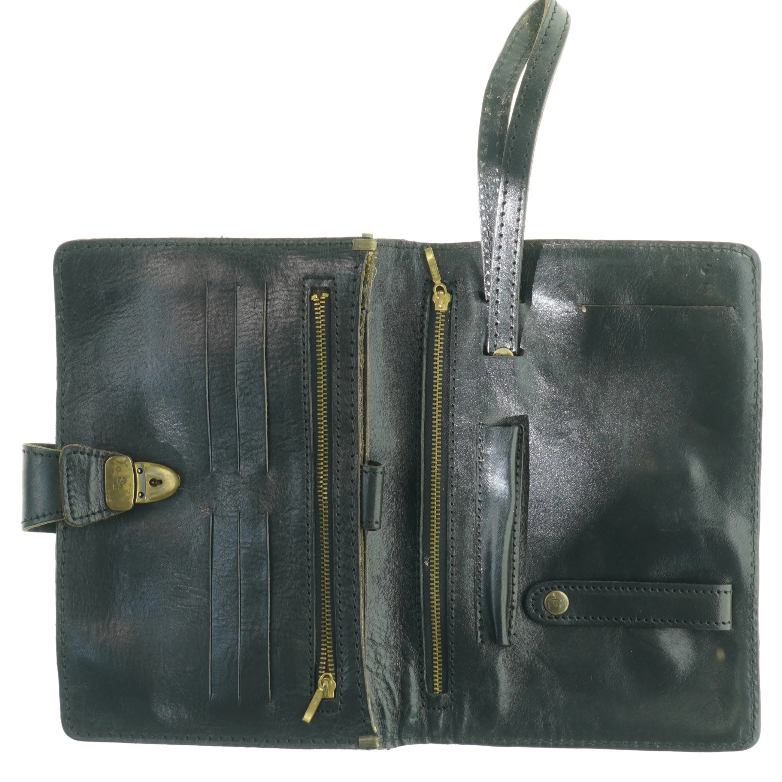 Sort læderpung/taske fra Diesel (str. 24 x 16 cm)