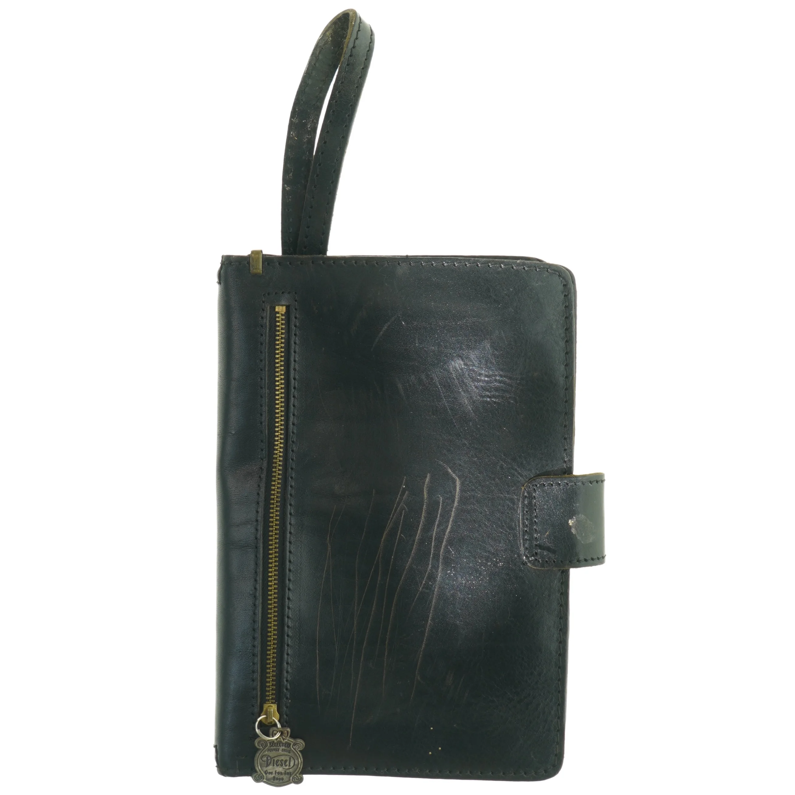 Sort læderpung/taske fra Diesel (str. 24 x 16 cm)