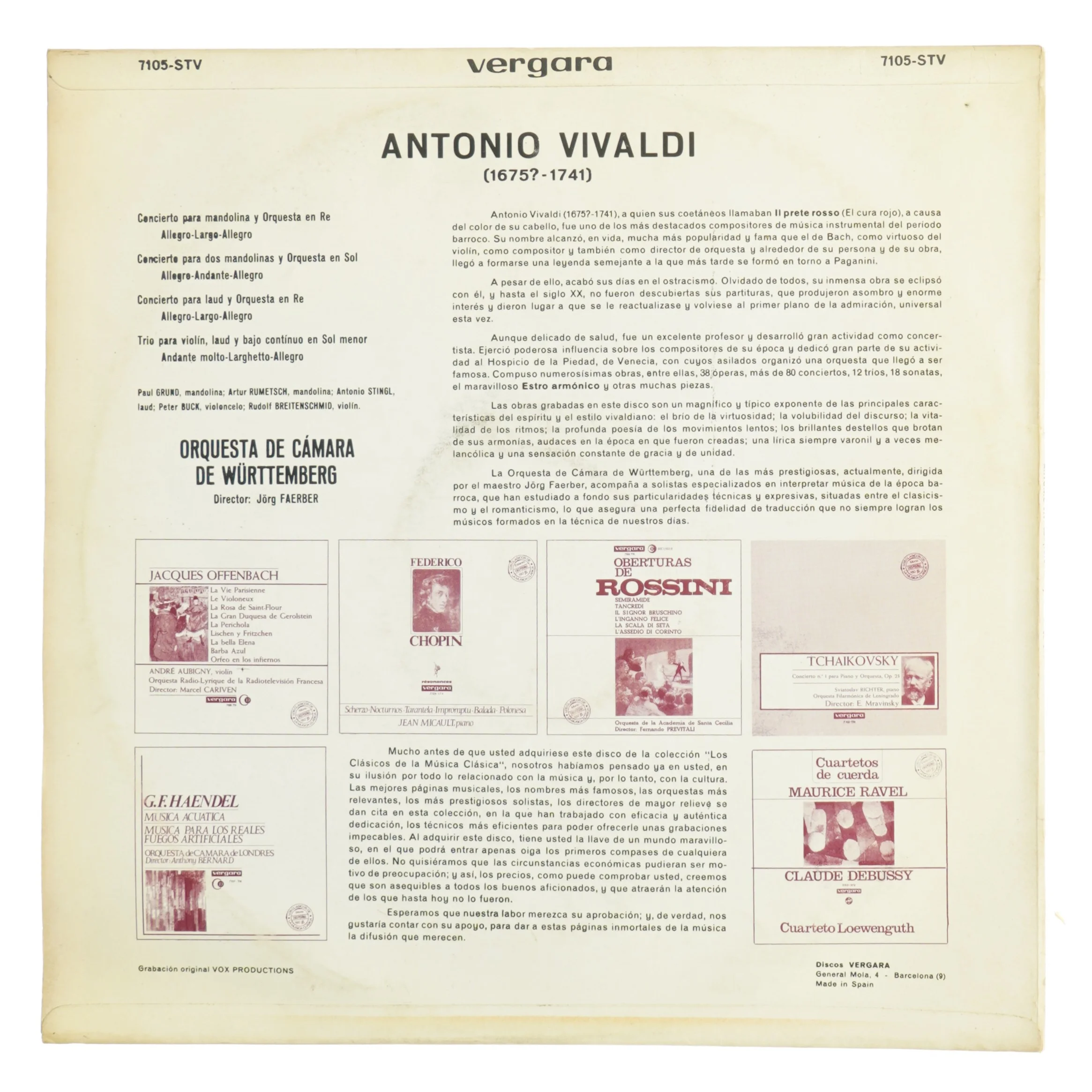 Musik af Antonio Vivaldi (LP)
