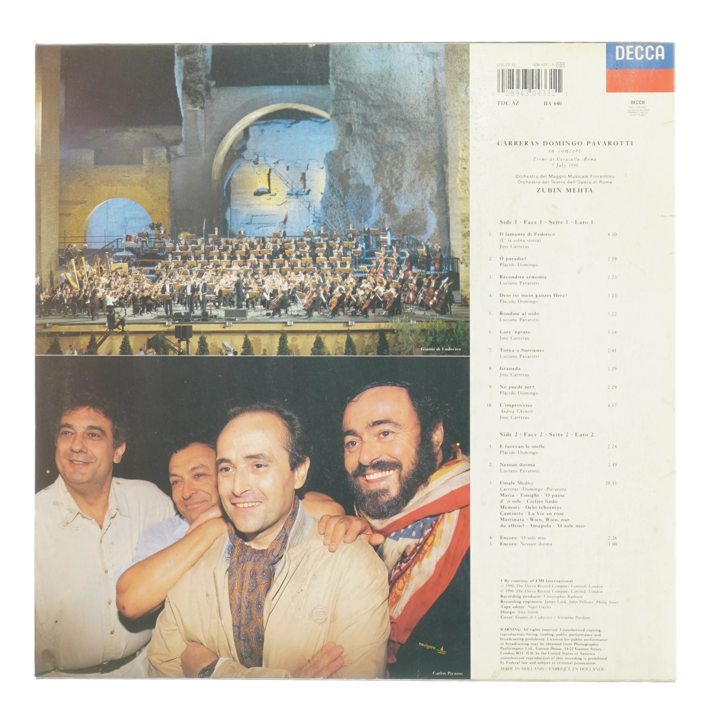 De tre tenorer i concert - Mehta (LP)