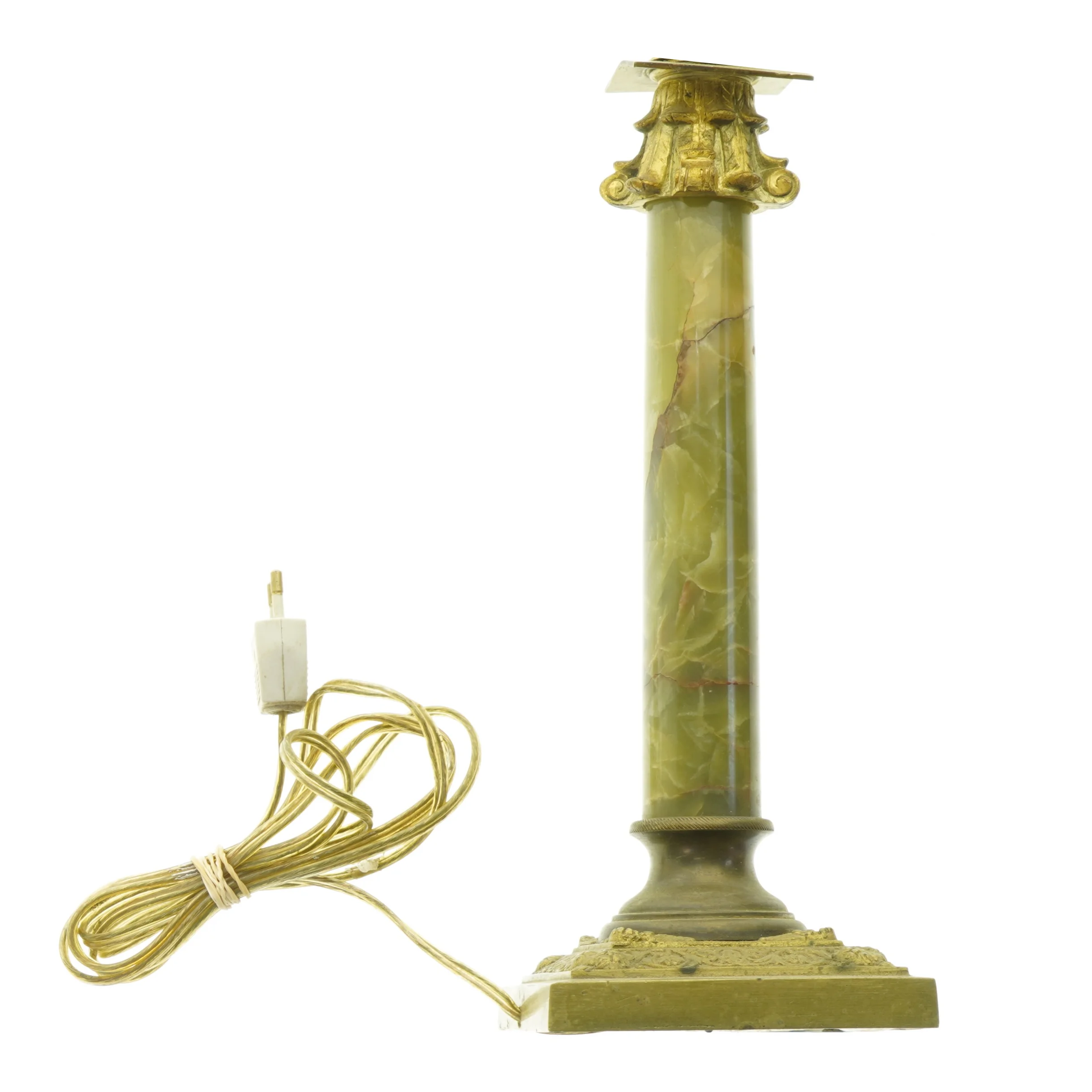 Guldbelagt bordlampefod  (str. 44 cm)