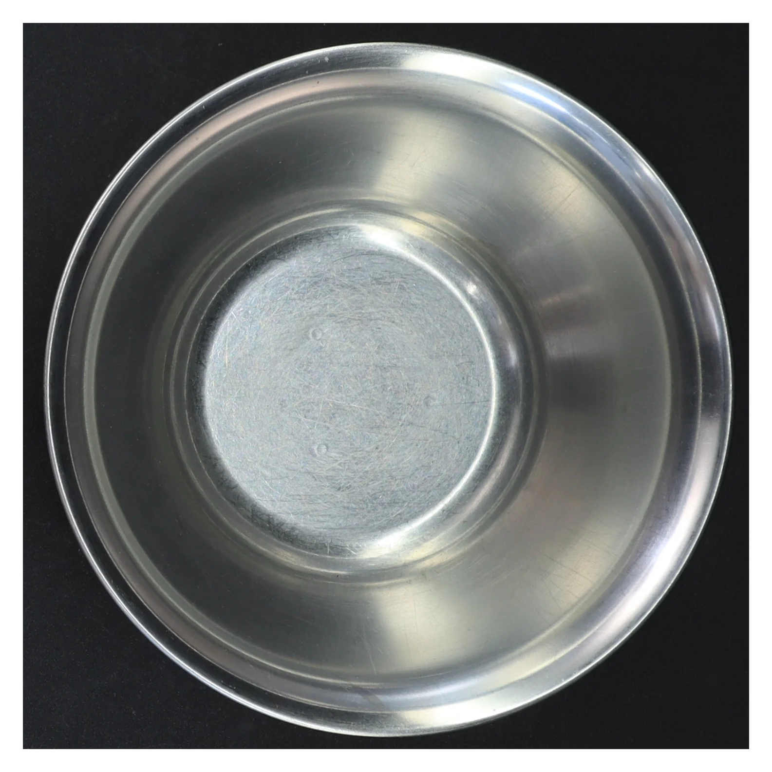 Rustfrit stål skål med underfad (str. Ø 15 cm)