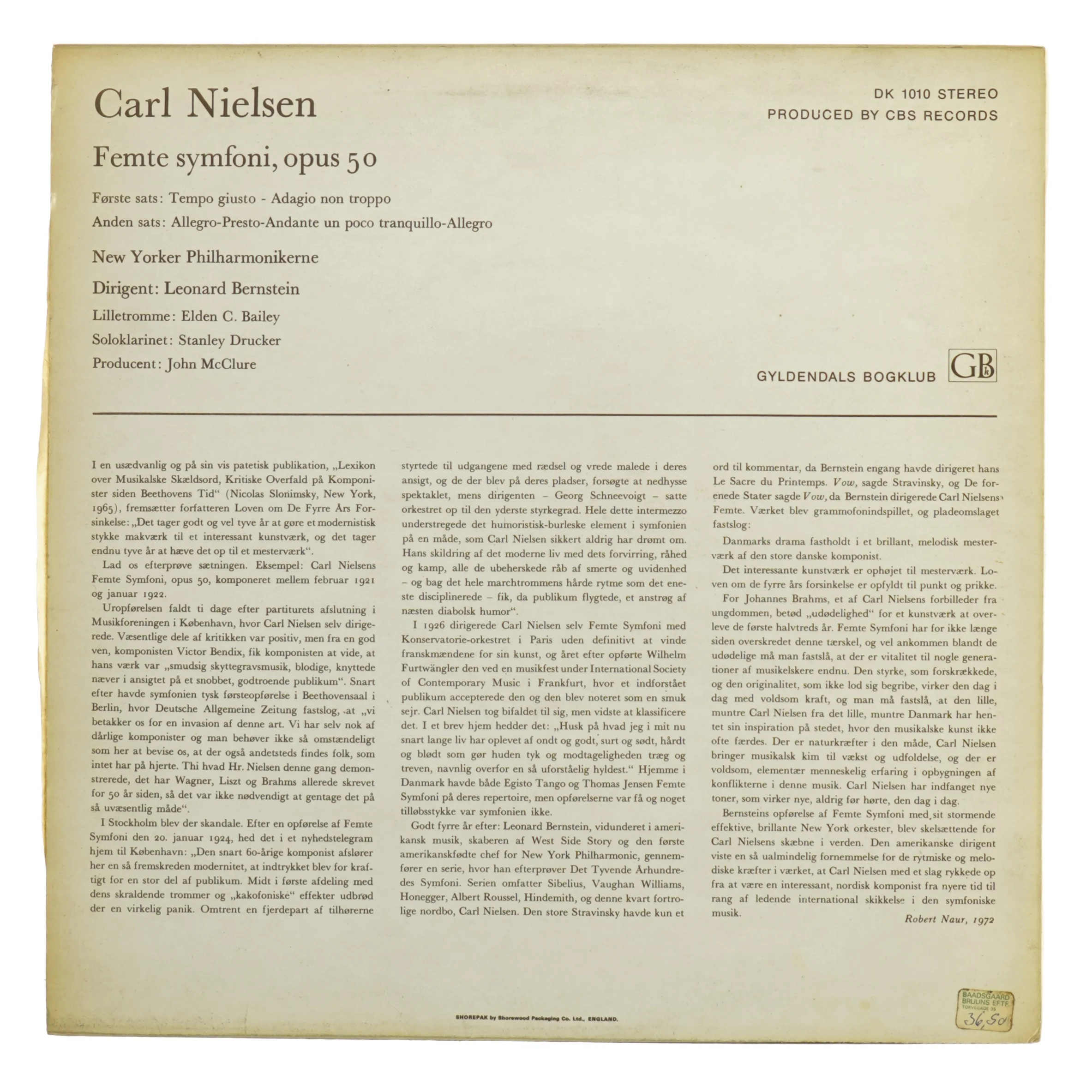 Carl Nielsen Symfoni nr. 5 (LP)