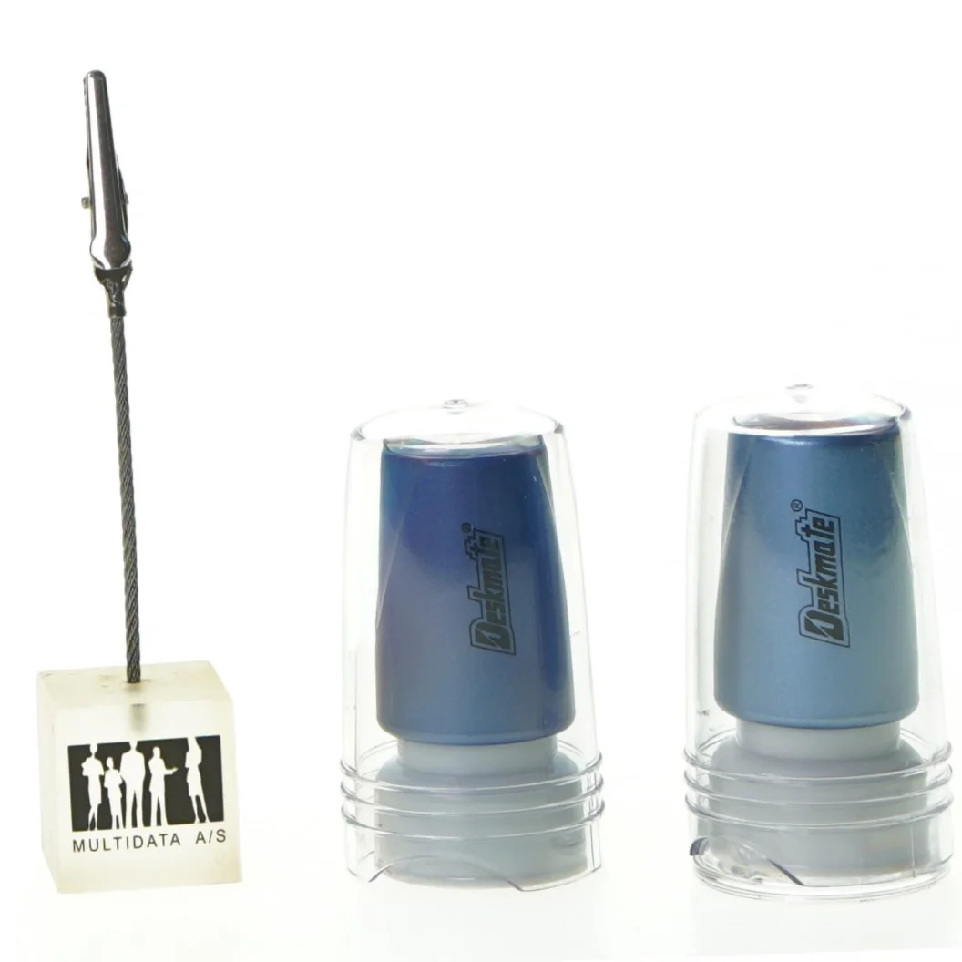 Smiley stempler og klips fra Deskmate (str. 6 x 3 cm 11 x 2 cm)