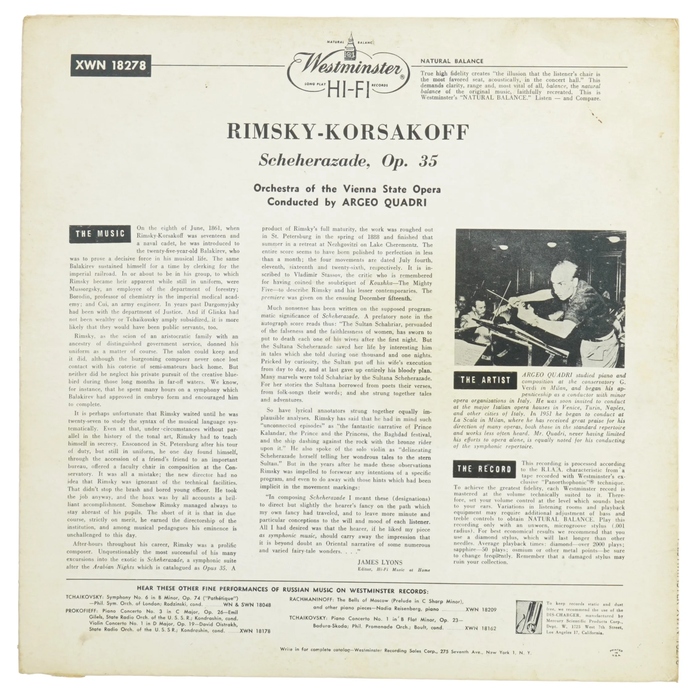 Scheherazade af Kimsky-Korsakoff (LP)