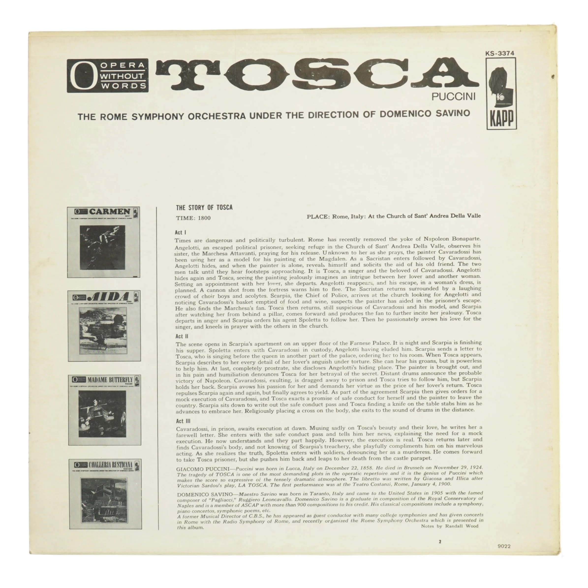 Tosca af Puccini (LP)