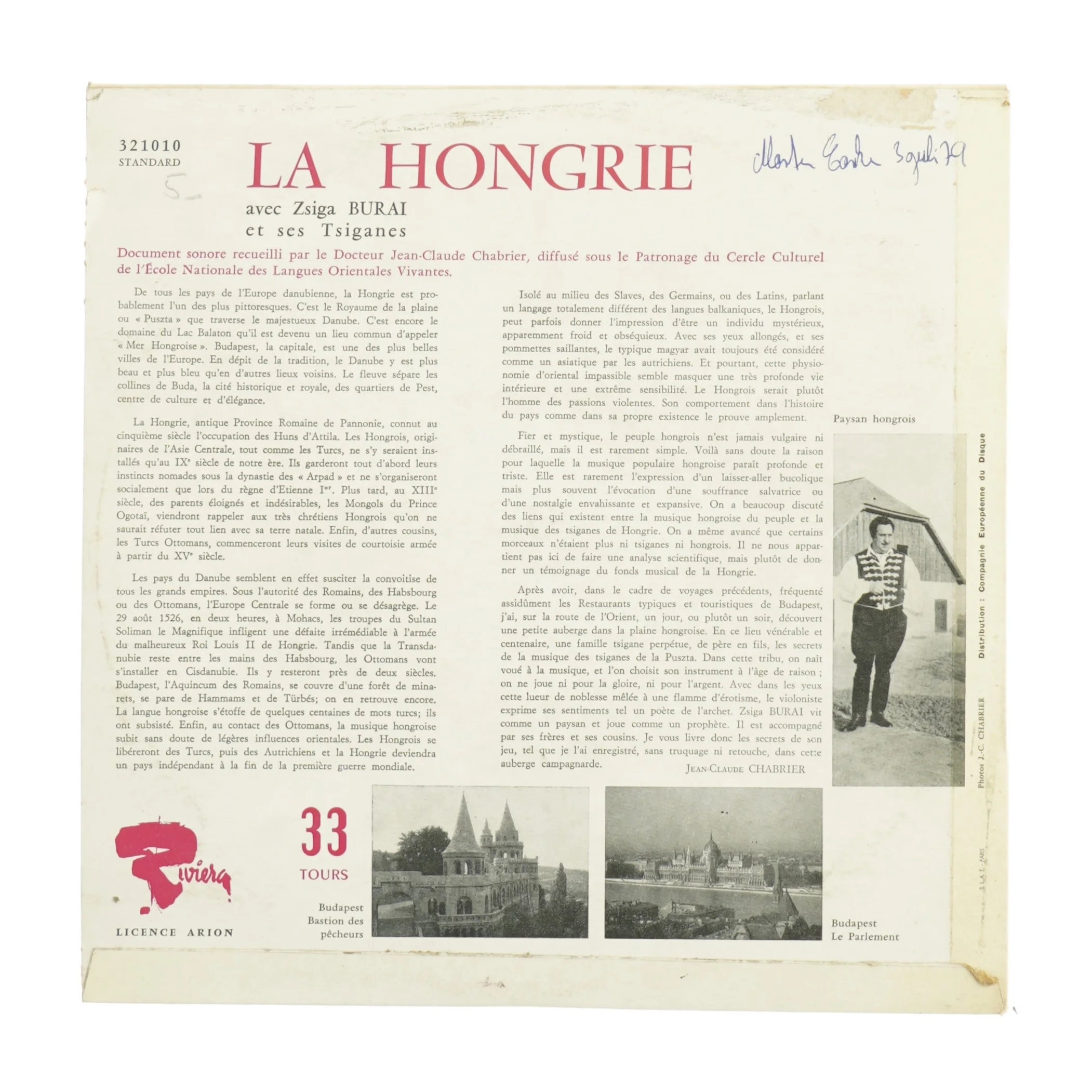 LP med ungarsk folklore musik