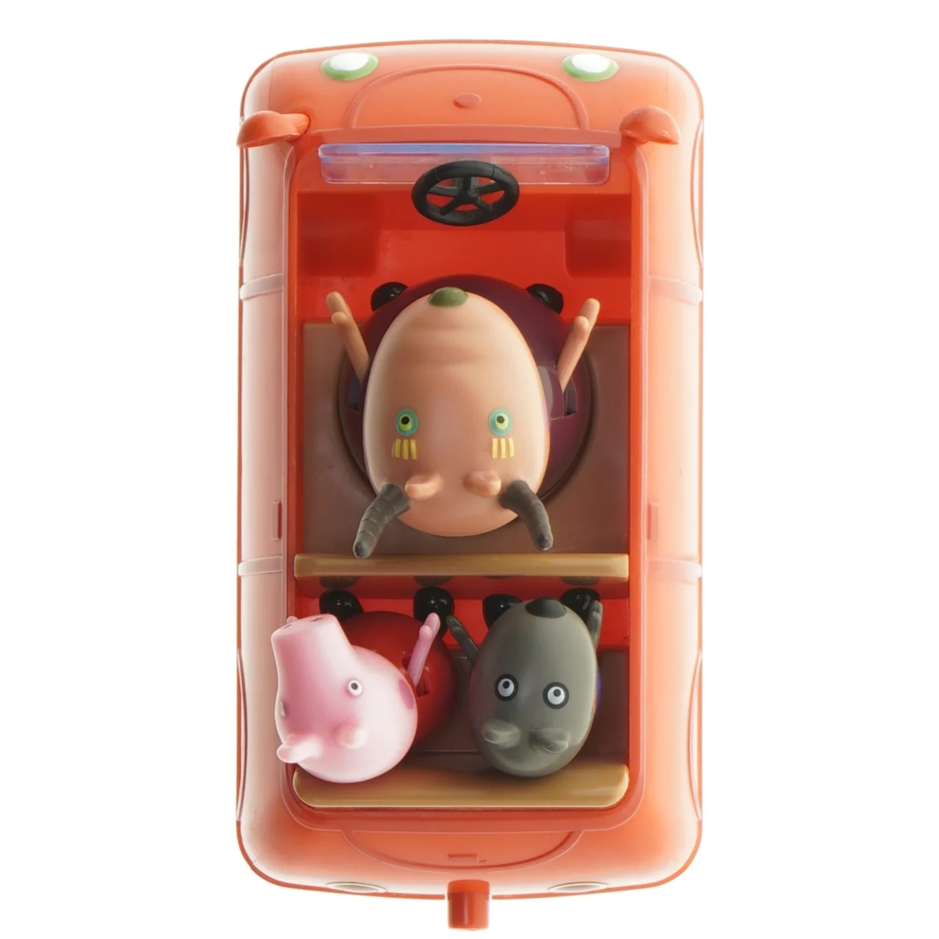 Rød legetøjsbil med figurer fra Gurli Gris (str. bil: 6x15x9 cm figur: 5-9 cm)