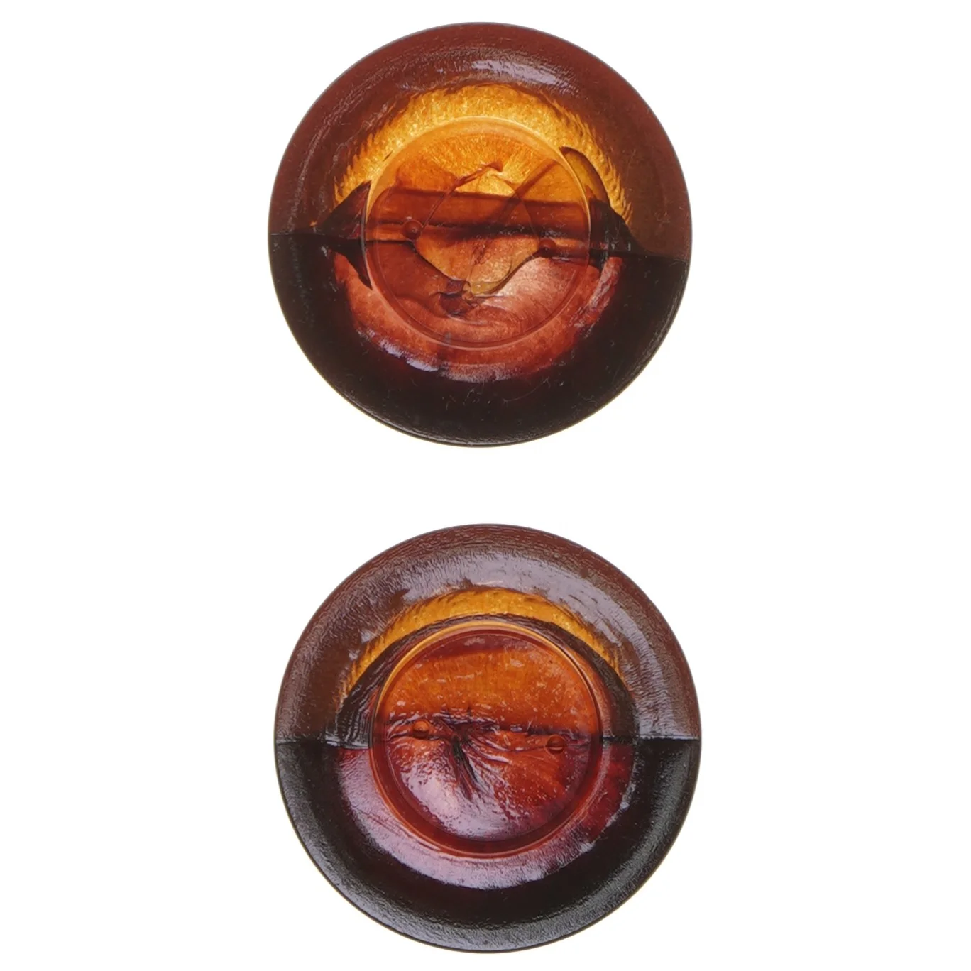 Ravfarvede lysestager (str. Ø 7,7x3 cm)