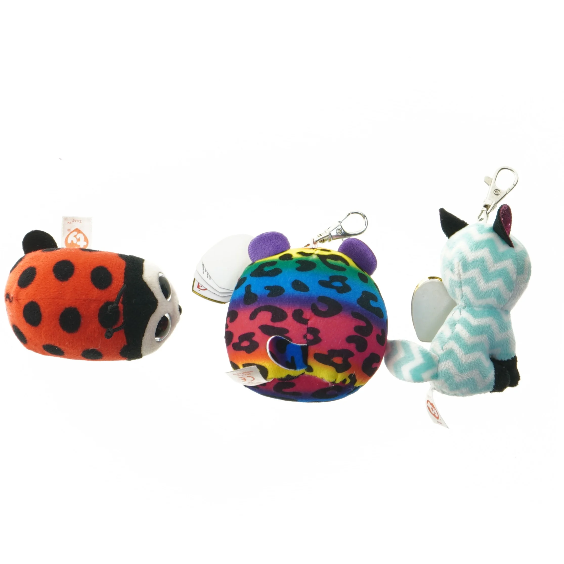 Små tøjdyr fra Ty med nøglering (str. 9 cm)