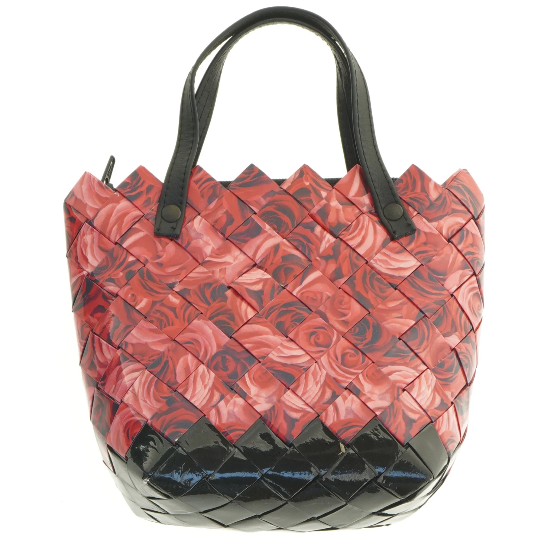 Flettet damehåndtaske (str. 15 x 16 cm)