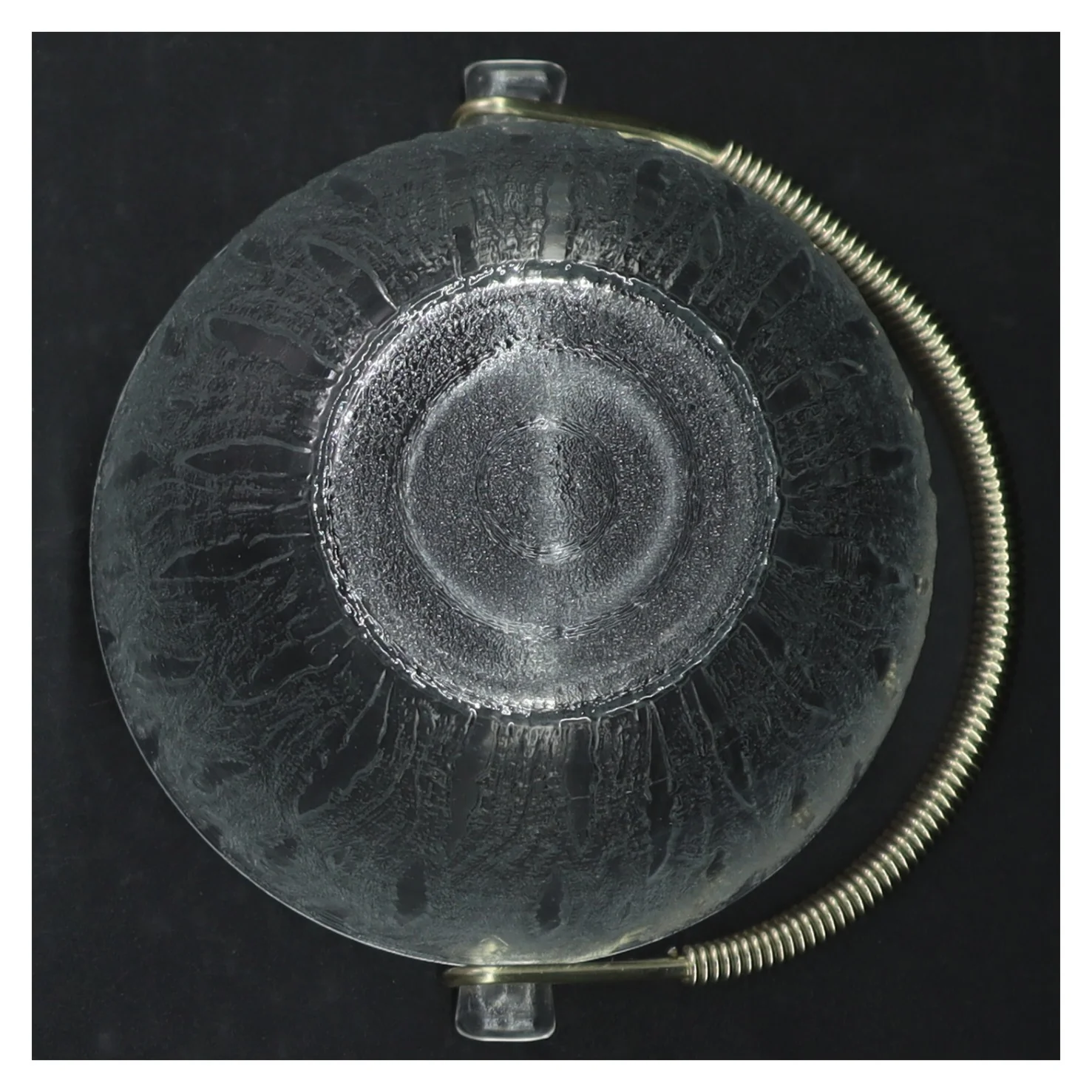 Isterningespand i glas og metal (str. H. 13,5 cm. ø. 12,5 cm)