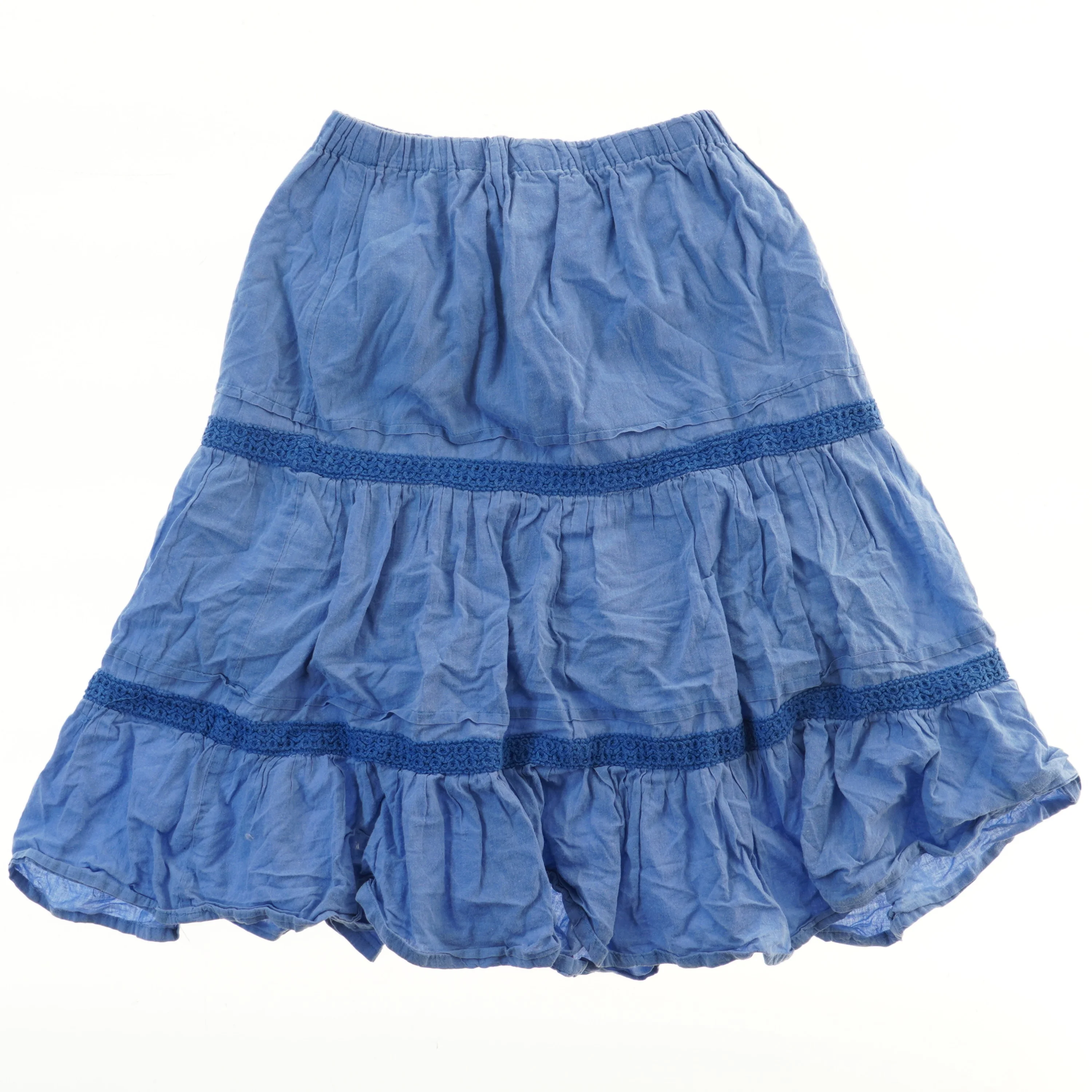 Blå nederdel med flæser fra Mystic (str. 110)