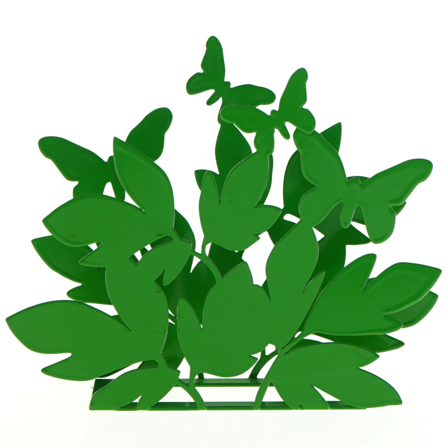 Servietholder i grøn metal (str. 19 x 16 cm)