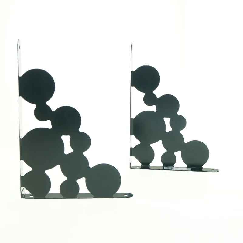 Sorte metal bogstøtter fra IKEA (str. 25 x 18 x 2 cm)