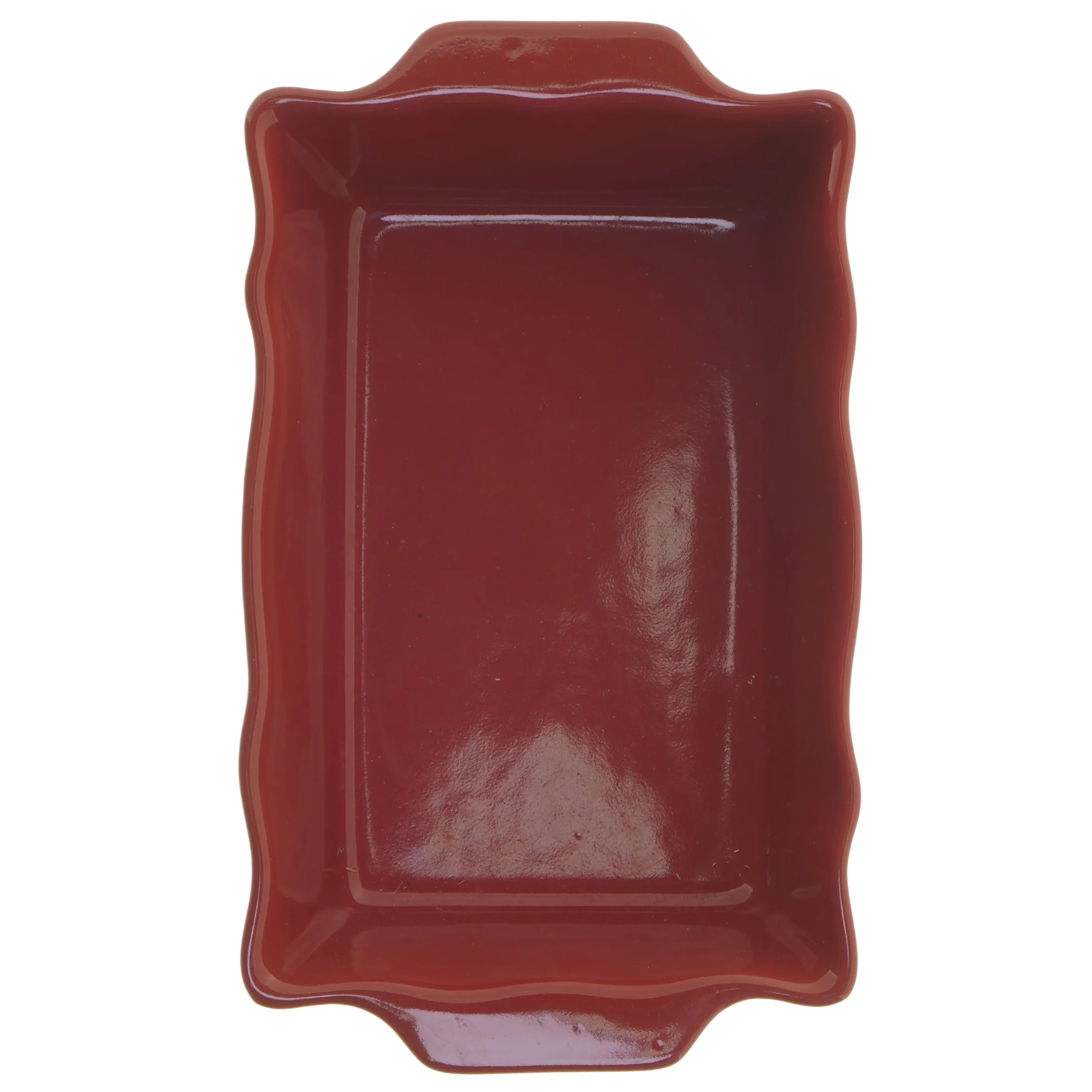 Rød keramik fad (str. 7,5x24x16 cm)