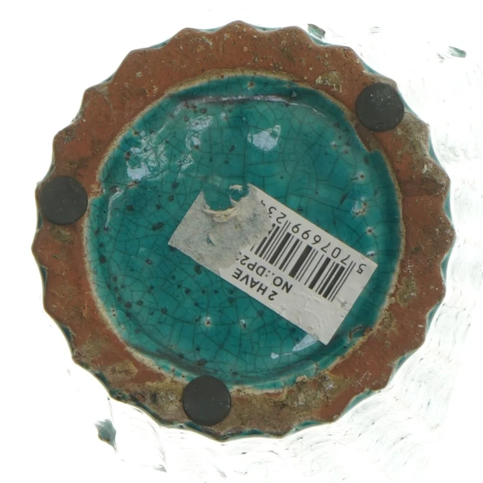 Turkis urtepotteskuler (str. Ø 12,5 cm længde 12 cm)