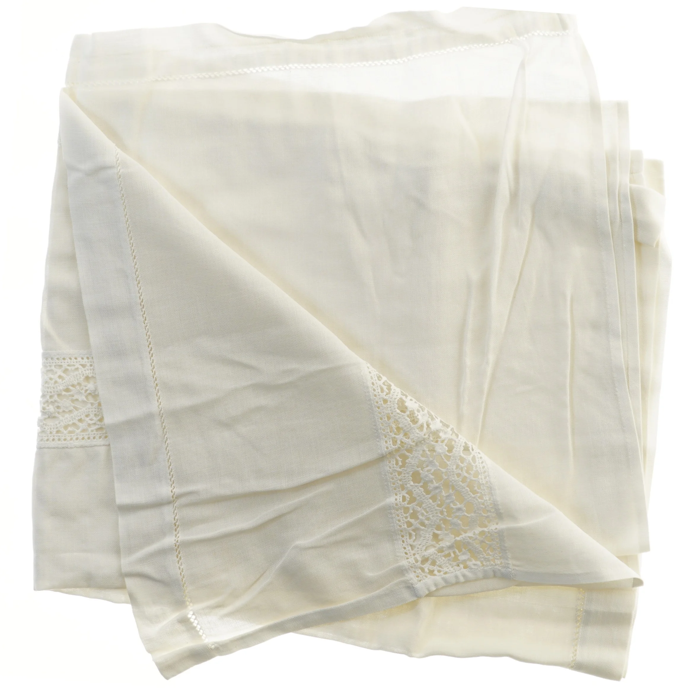 Stort tekstil med blondekant (str. 88x148 cm)