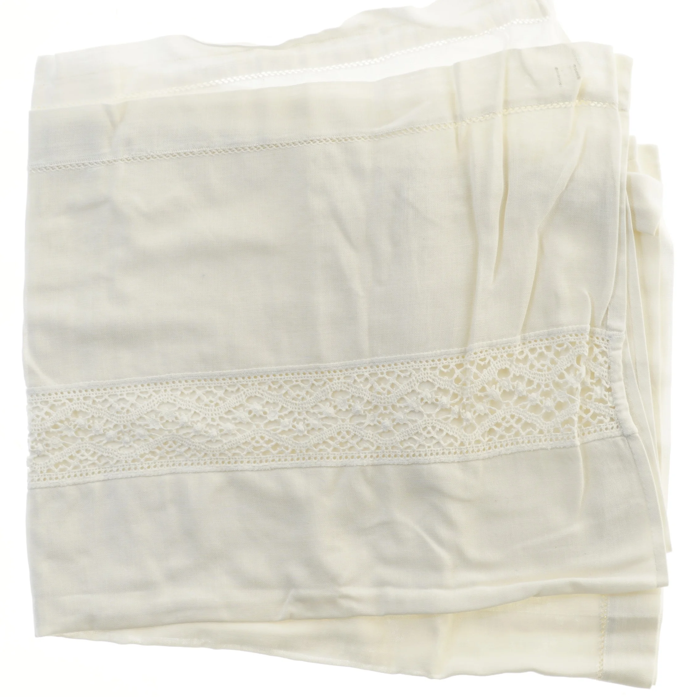 Stort tekstil med blondekant (str. 88x148 cm)