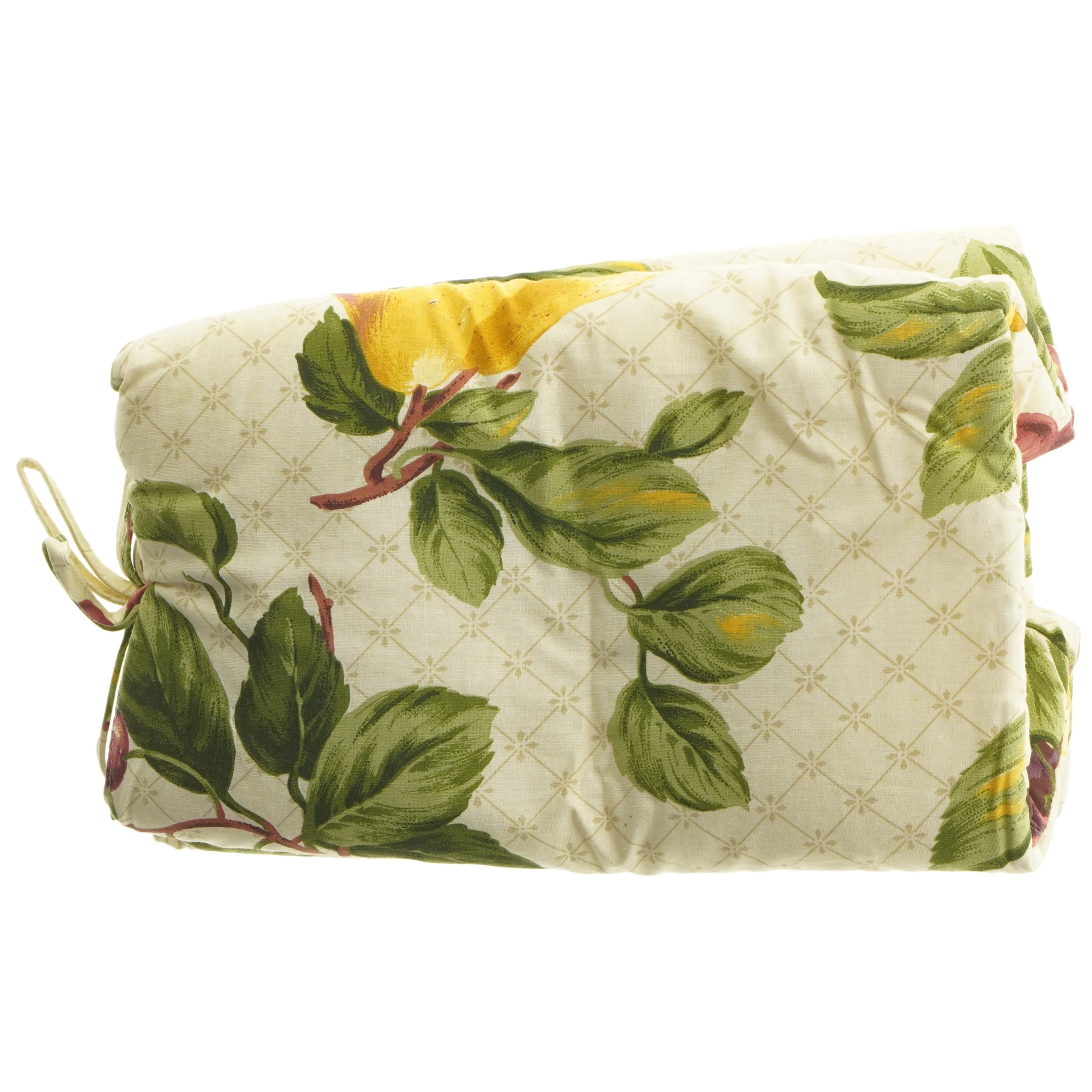 Quiltet tehætte med blomstermotiv (str. 30 x 20 cm)