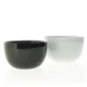 Sort og hvid keramikskåle og tallerkener fra Piet Hein (str. 18 x 10 cm og 21 x 12 cm)