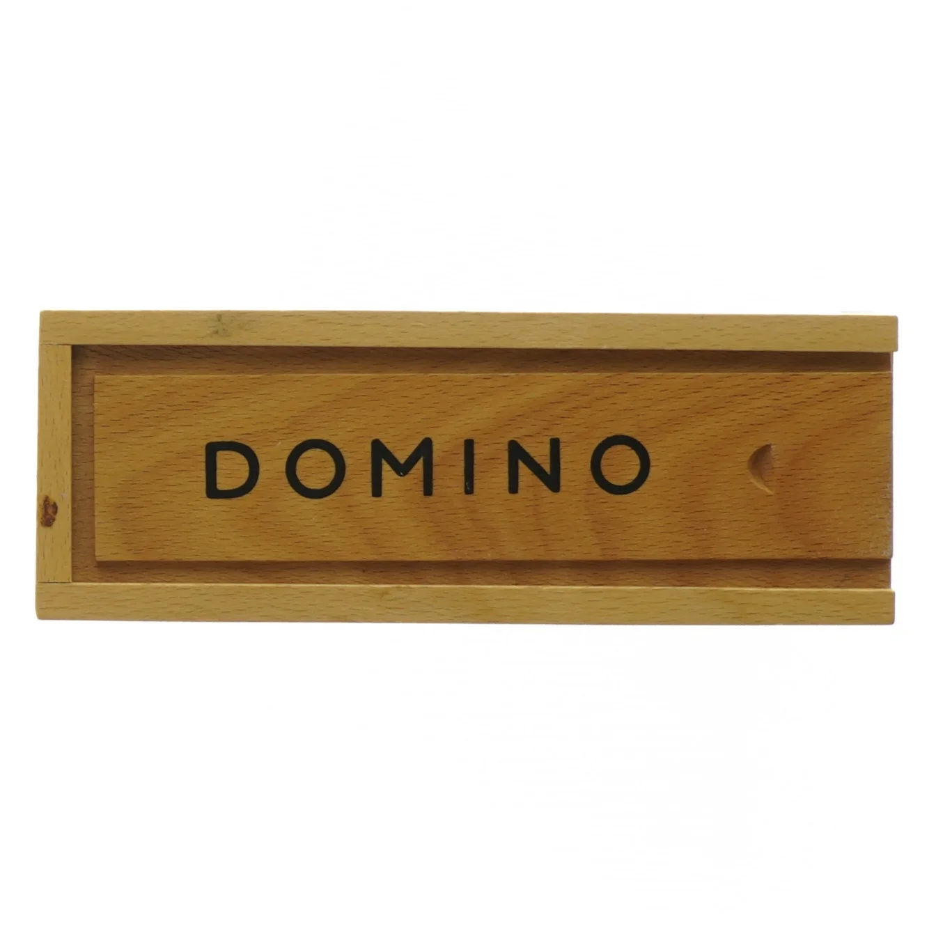 Dominospil i tr&aelig;kasse (str. 17,5 x 6 cm)