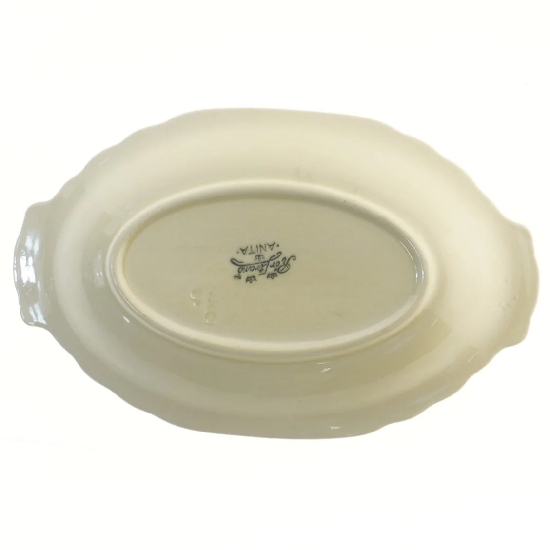 Keramik/porcelæn fad, Rørstrand med blomstermotiv (str. 23x14 cm)